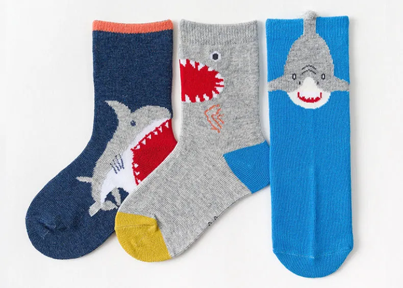 3 Pack Kids' Socks | Cotton | Shark