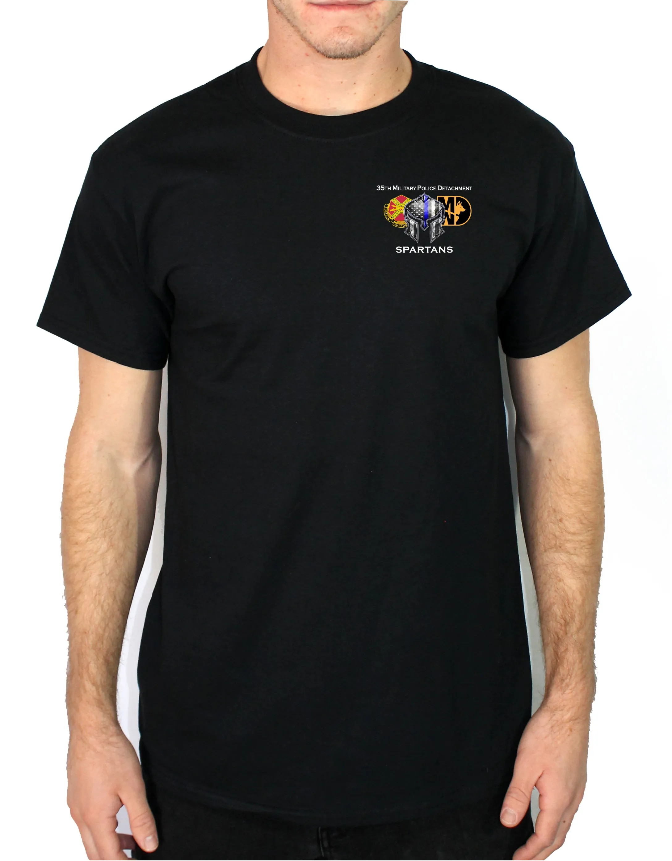 50-50 Blend Black Unisex PT Short Sleeve Shirt. Approved for PT