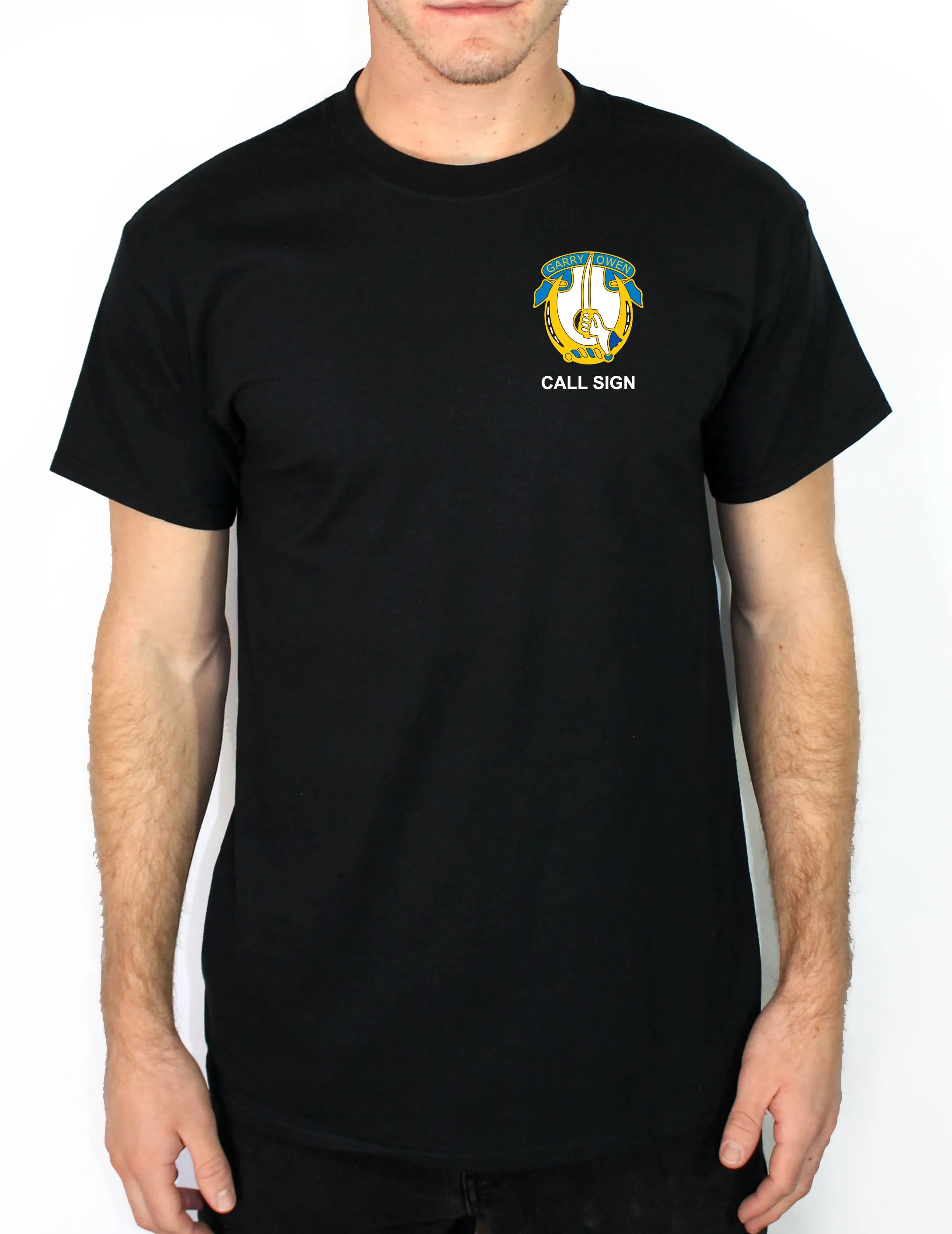 50-50 Blend Black Unisex PT Short Sleeve Shirt. Approved for PT