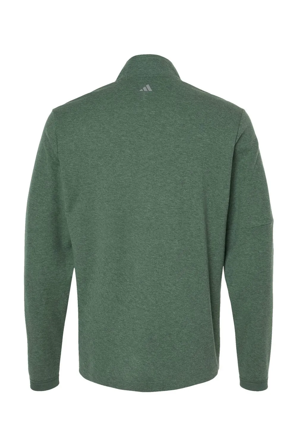 Adidas Mens 3 Stripes Moisture Wicking 1/4 Zip Sweater - Green Oxide Melange - NEW