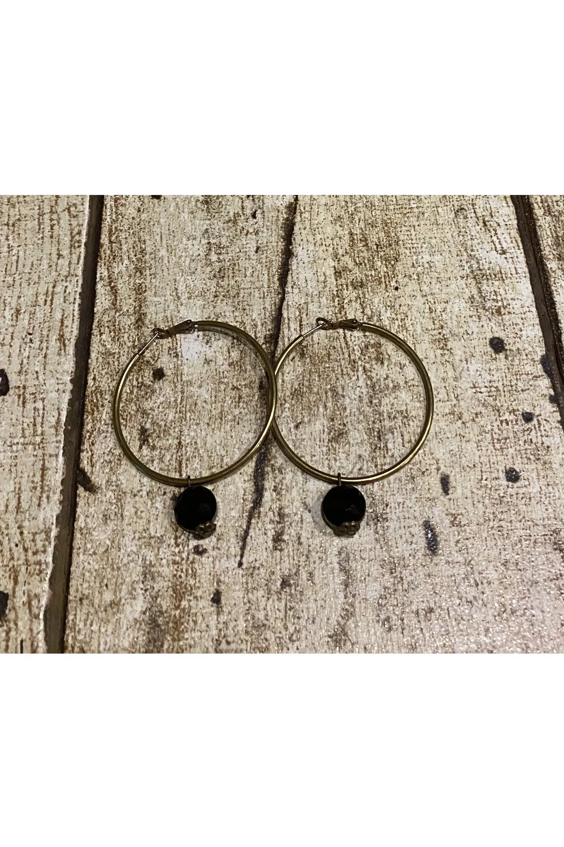 Black bead hoops