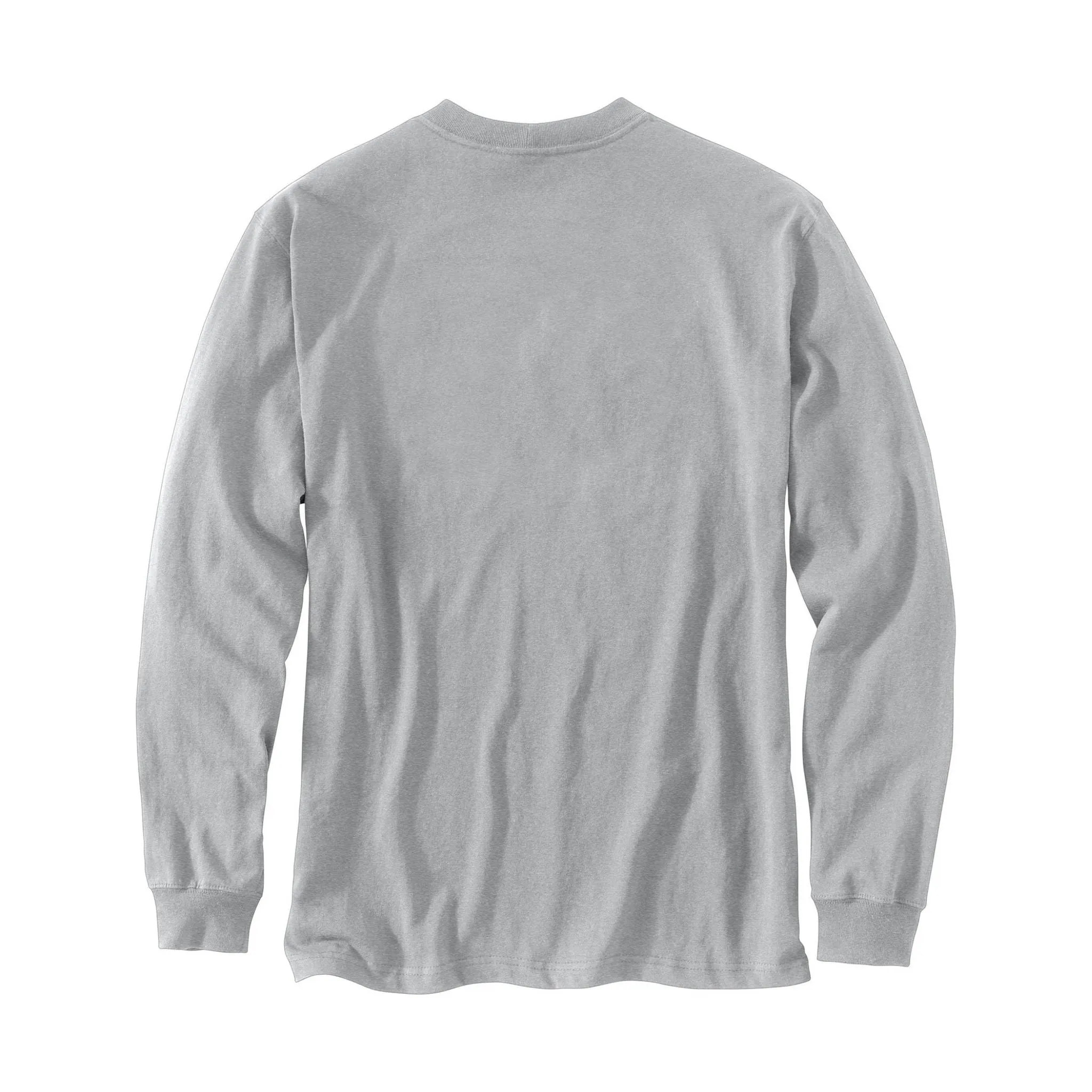 Carhartt Men's Loose Fit Heavyweight Long Sleeve Logo Graphic T Shirt - Heather Grey