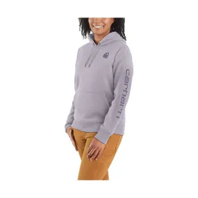 Carhartt Women's Relaxed Fit Midweight Logo Sleeve Graphic Sweatshirt - Lilac Haze