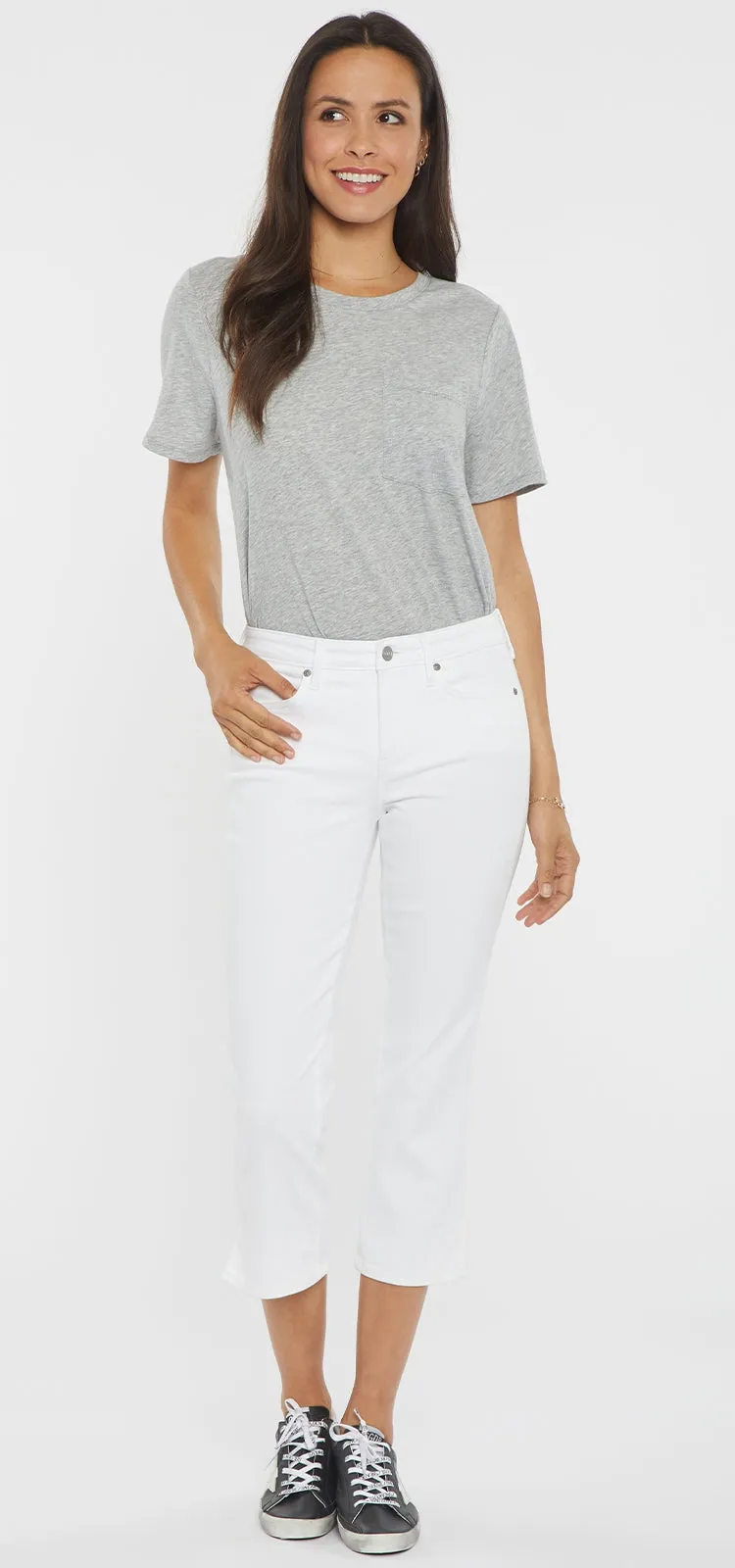 Chloe Capri Jeans Wit Gekleurde Denim | Optic White