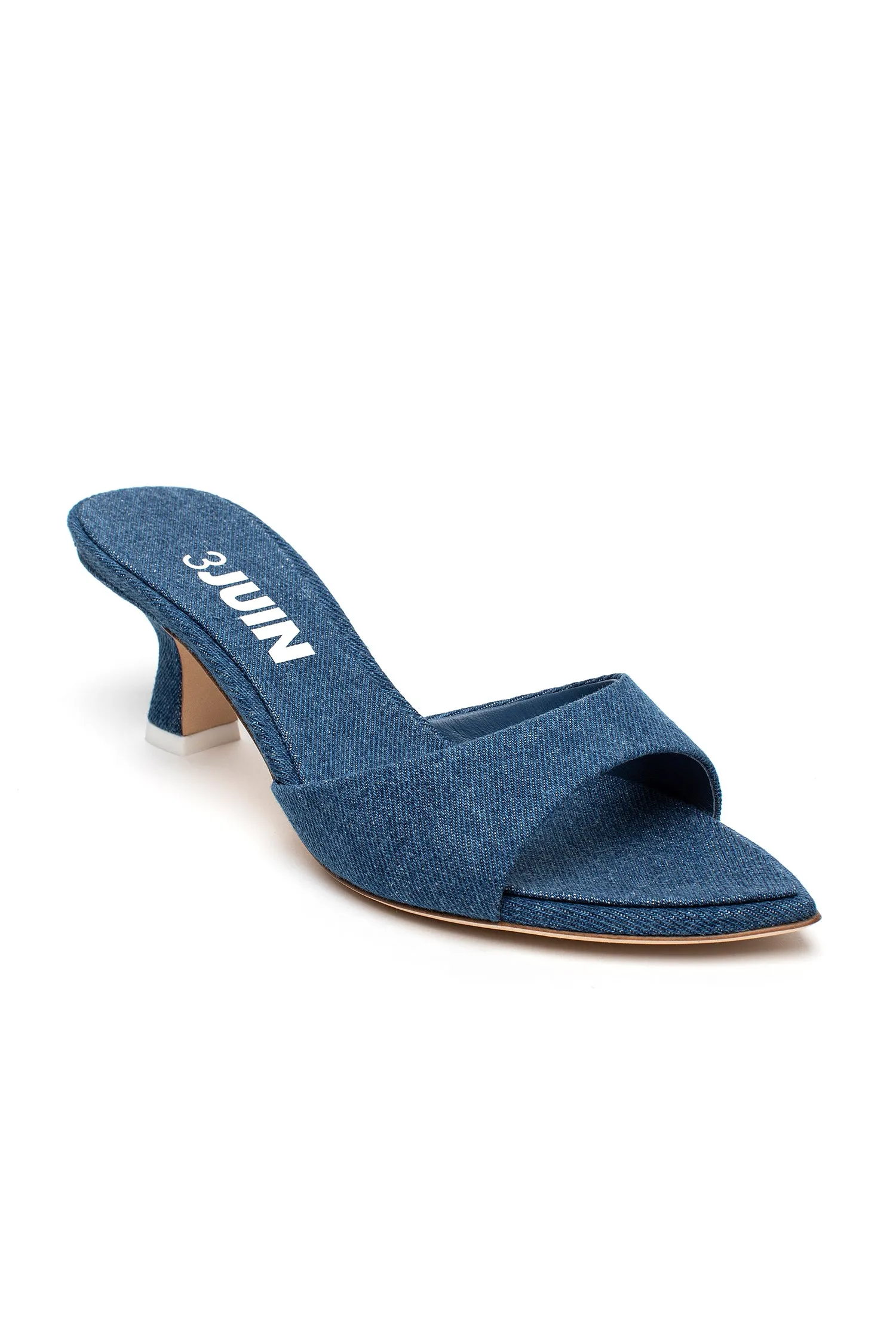 Cora Mule in Cotton Blue Jean Denim