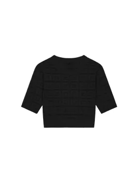 Cropped sweater in 4G jacquard