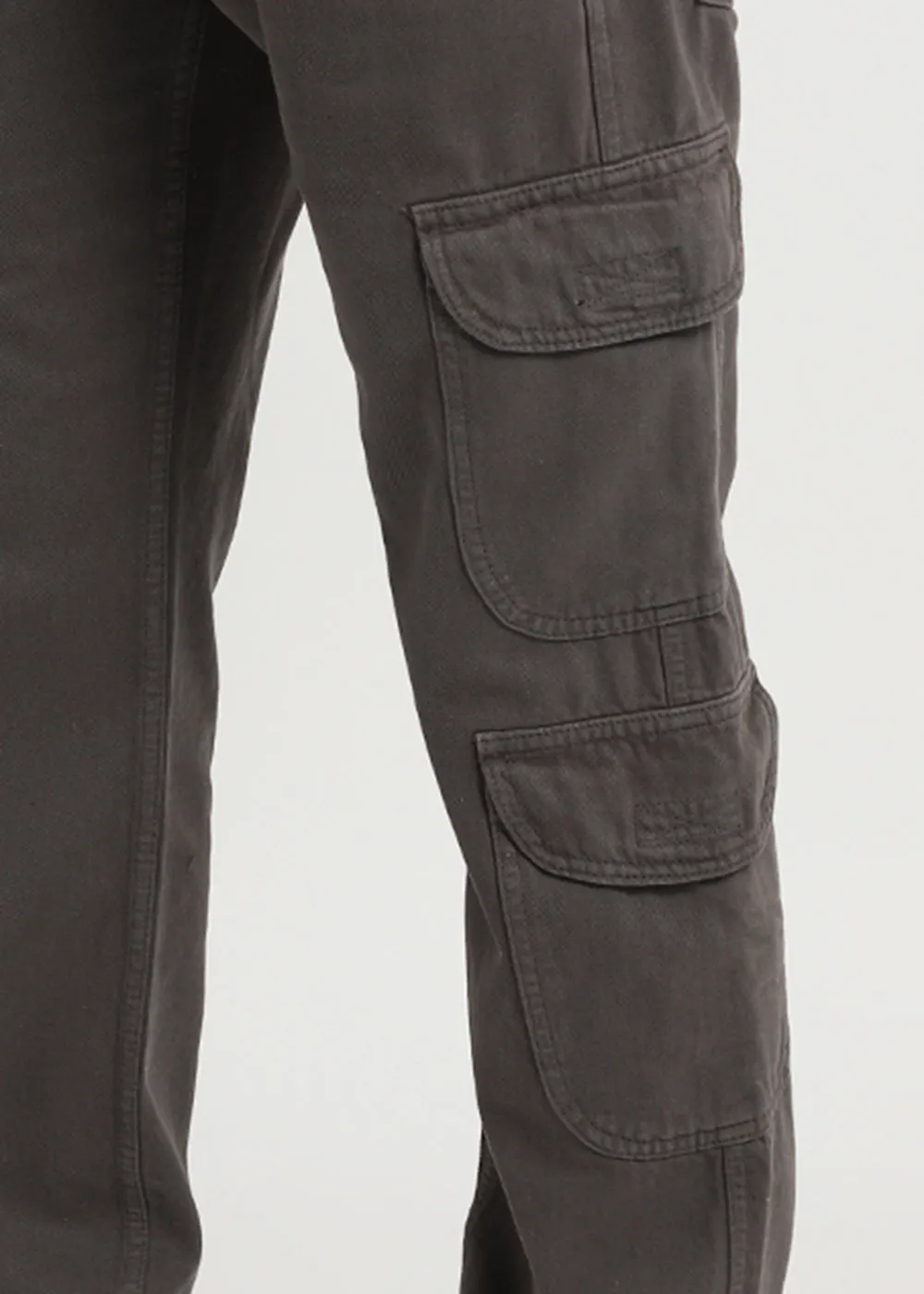 Dark Gray Double Pocket Cargo Denim