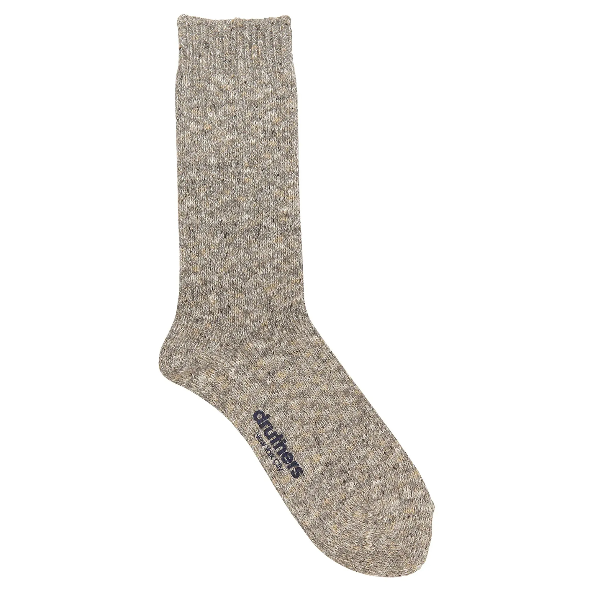 Druthers Recycled Melange Crew Socks - Grey