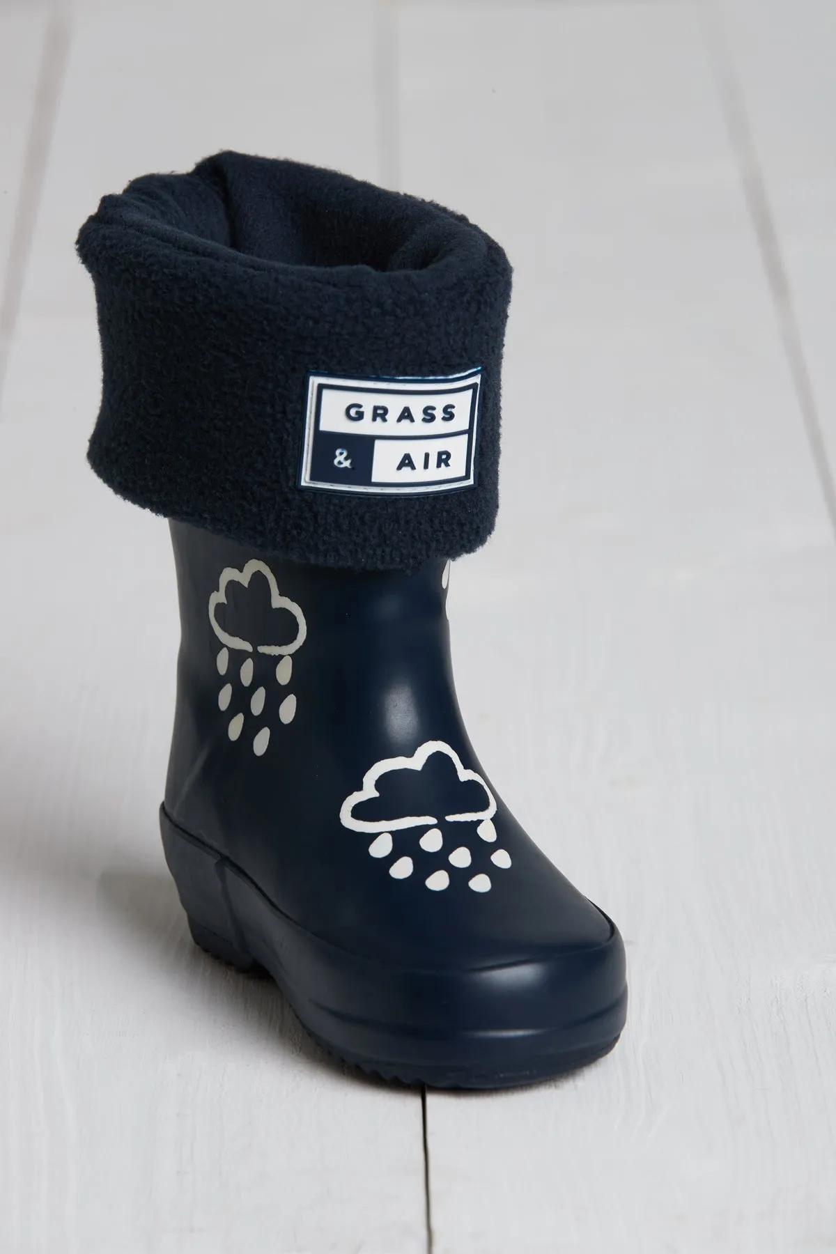 GRASS & AIR - Infant Welly Socks in Navy