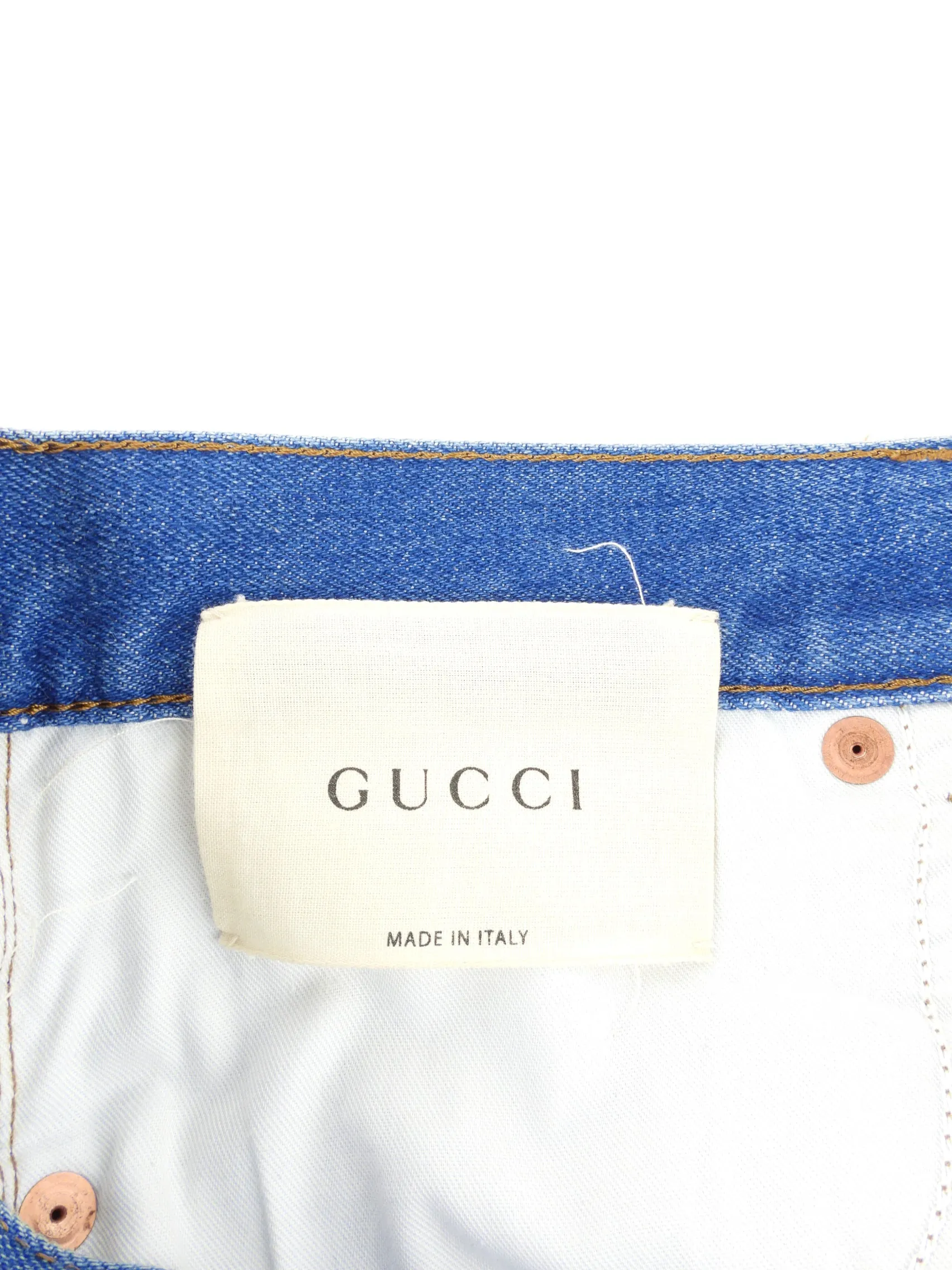 Gucci Blue Denim Silver Floral Embroidered Jeans - 25