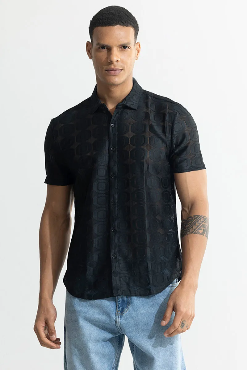 Hawaiian Hakoba Octane Black Shirt