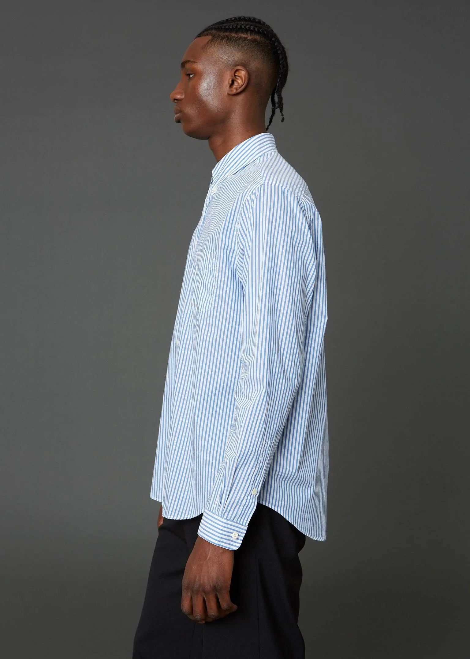 Hope Button Shirt blue stripe