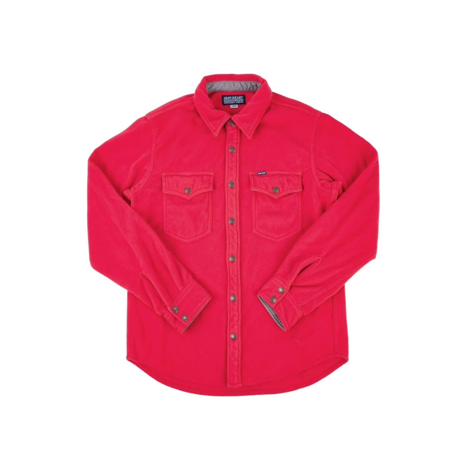 Iron Heart IHSH-287-RED Red Micro Fleece CPO Shirt - Final Sale