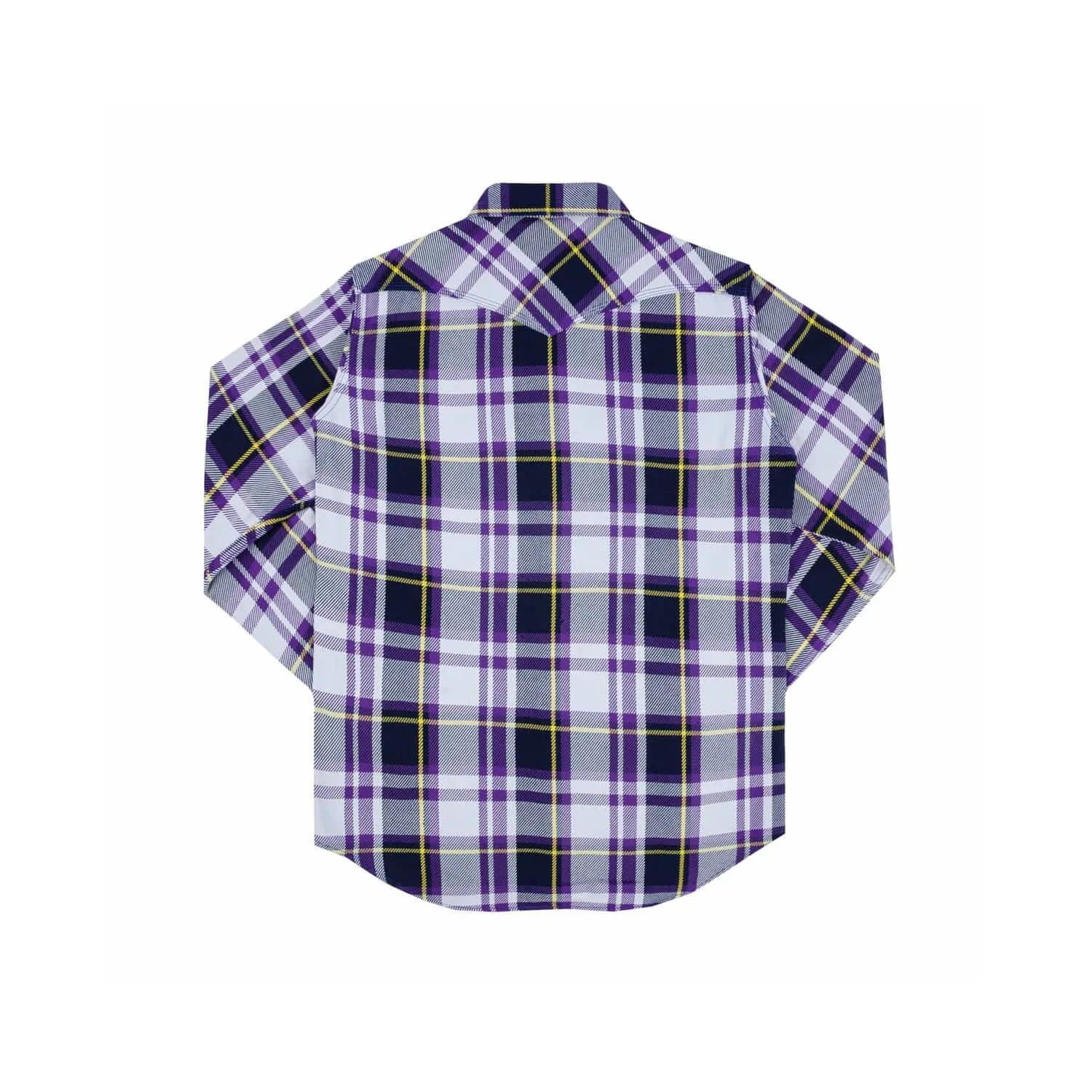 Iron Heart IHSH-390-PUR 9oz Selvedge American Check Western Shirt Purple