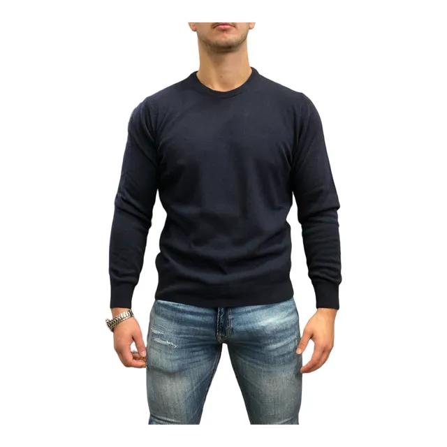 Italian Stories Men's blue Crater crew-neck sweater