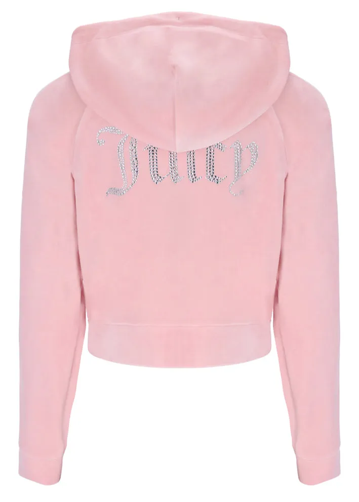 Juicy Couture Madison Contrast Velour Hoodie - Almond Blossom