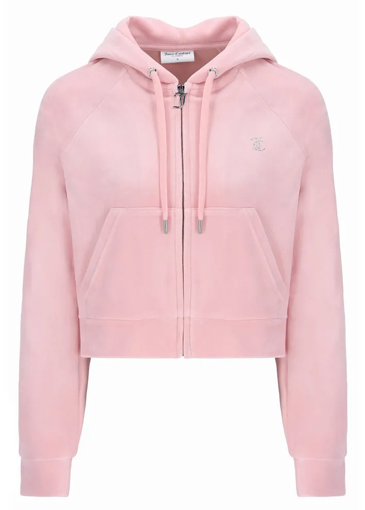 Juicy Couture Madison Contrast Velour Hoodie - Almond Blossom