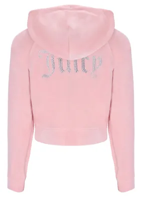 Juicy Couture Madison Contrast Velour Hoodie - Almond Blossom