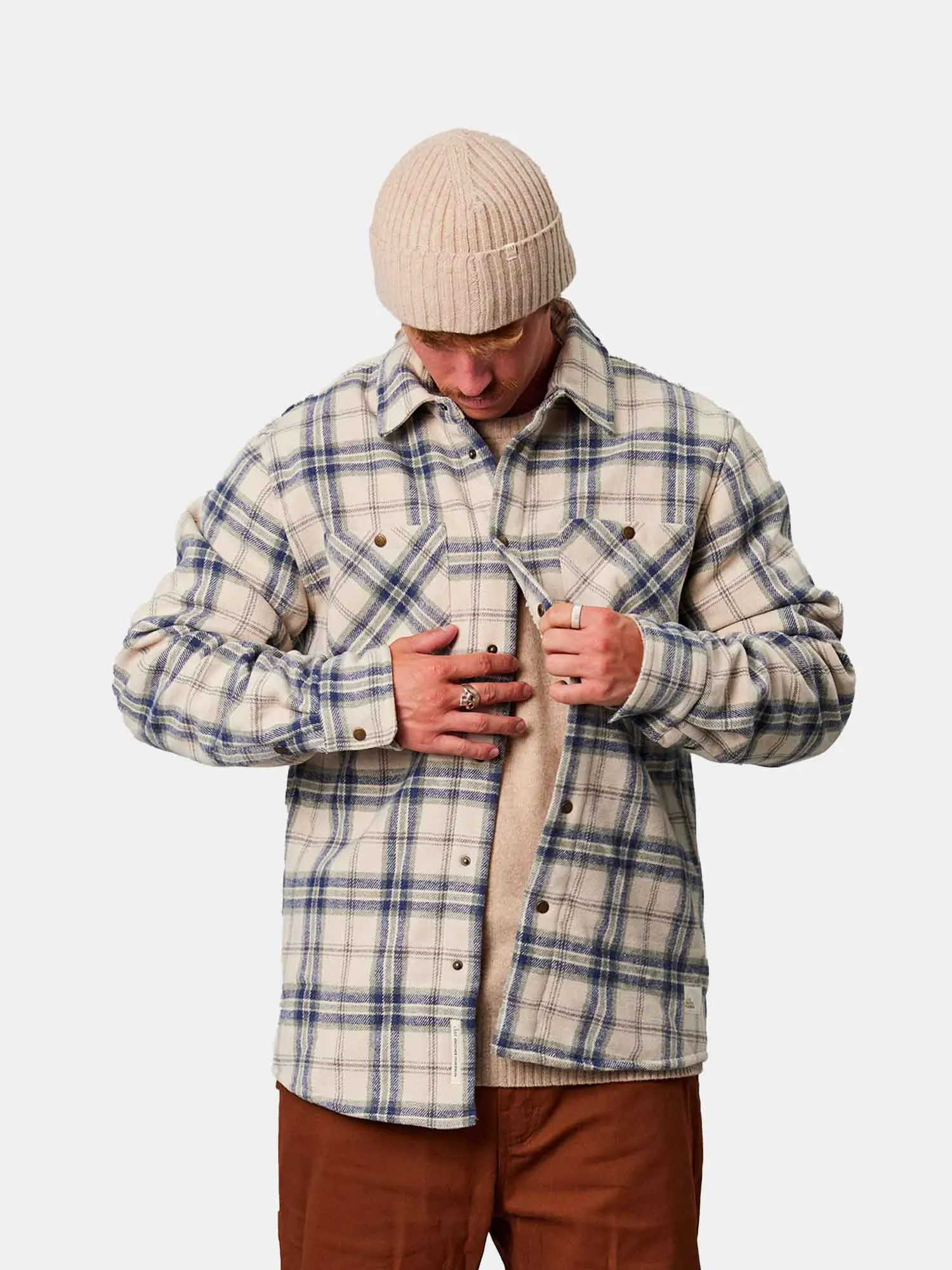 Just Another Fisherman Seaport Shearling Shirt - Sand Check