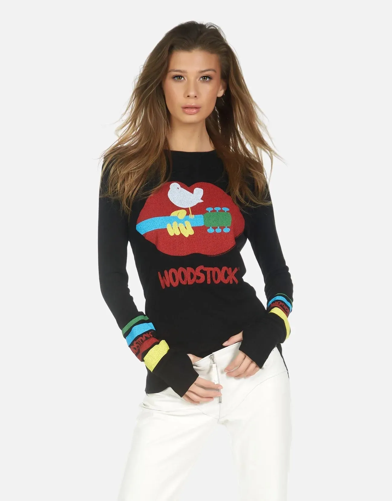 Lauren Moshi McKinley Woodstock Lip Thermal Top