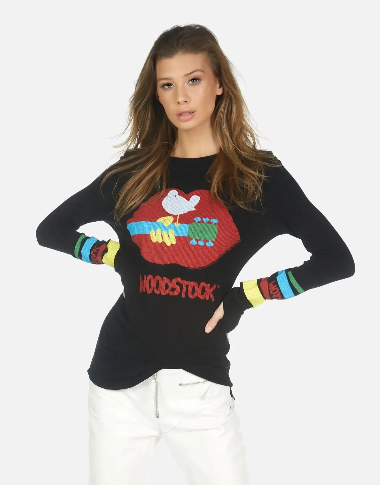 Lauren Moshi McKinley Woodstock Lip Thermal Top