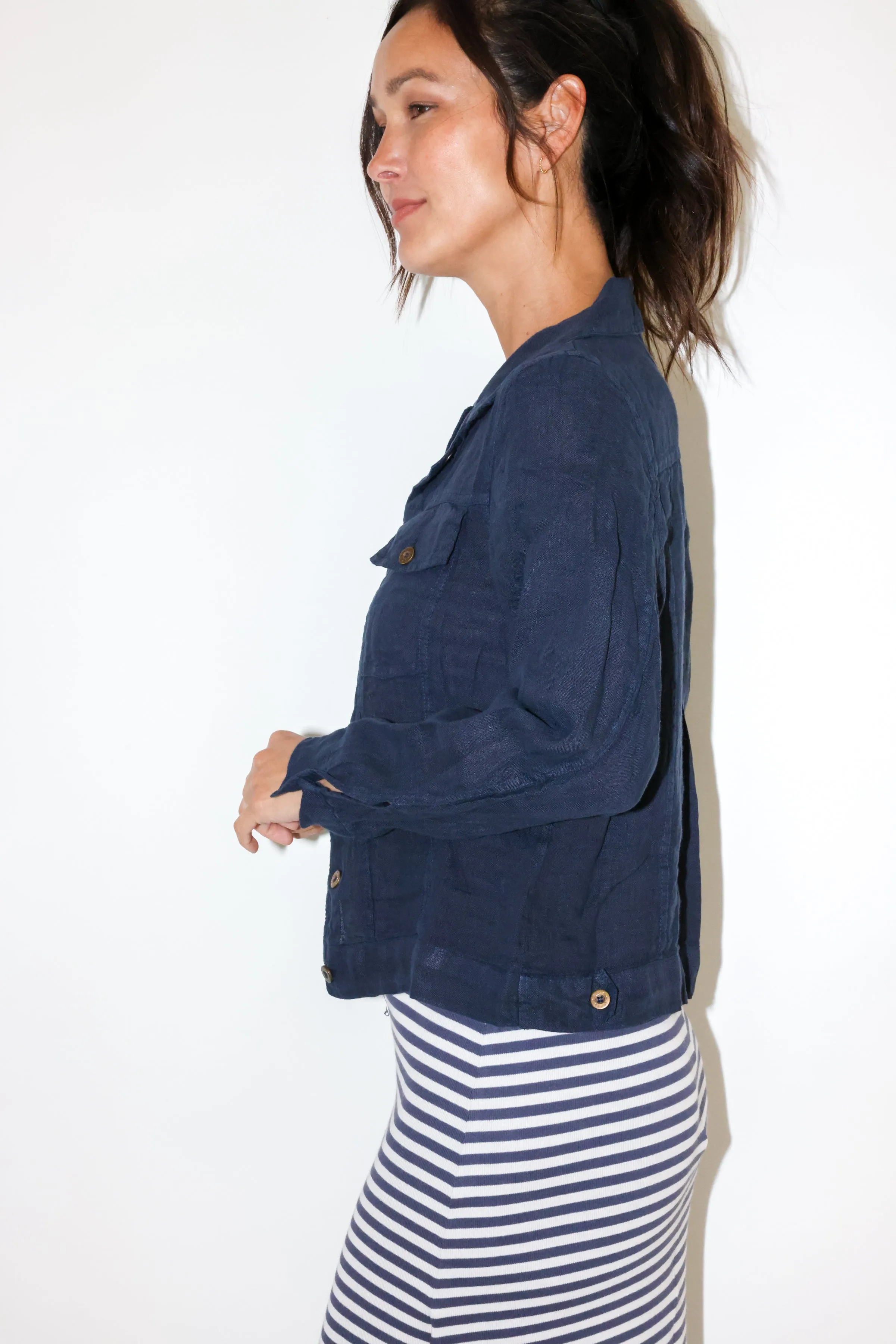 Linen Jean Jacket