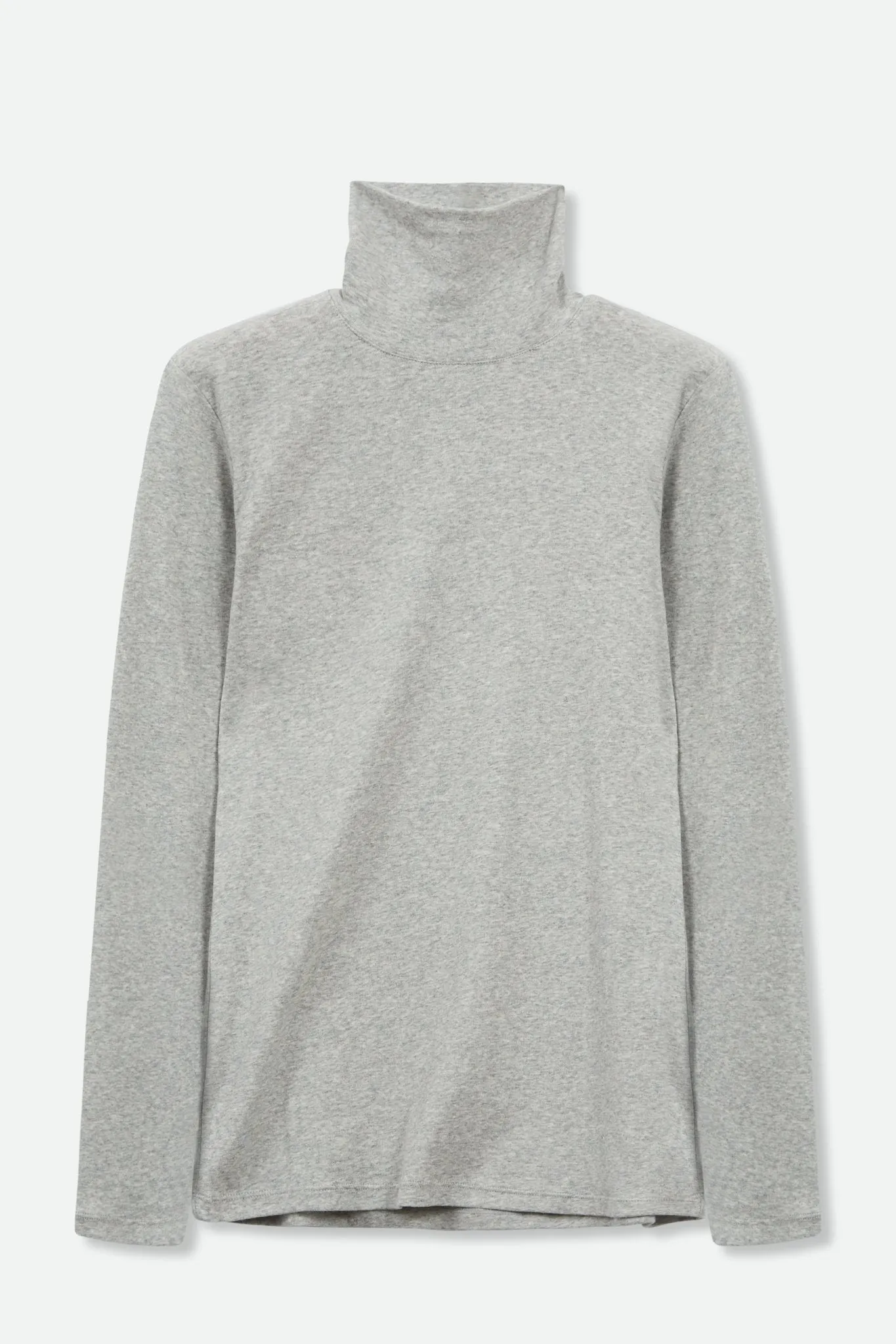 LONG SLEEVE HIGH NECK IN HEATHERED PIMA COTTON