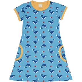 Maxomorra Dolphin Organic Cotton Short Sleeved Dress