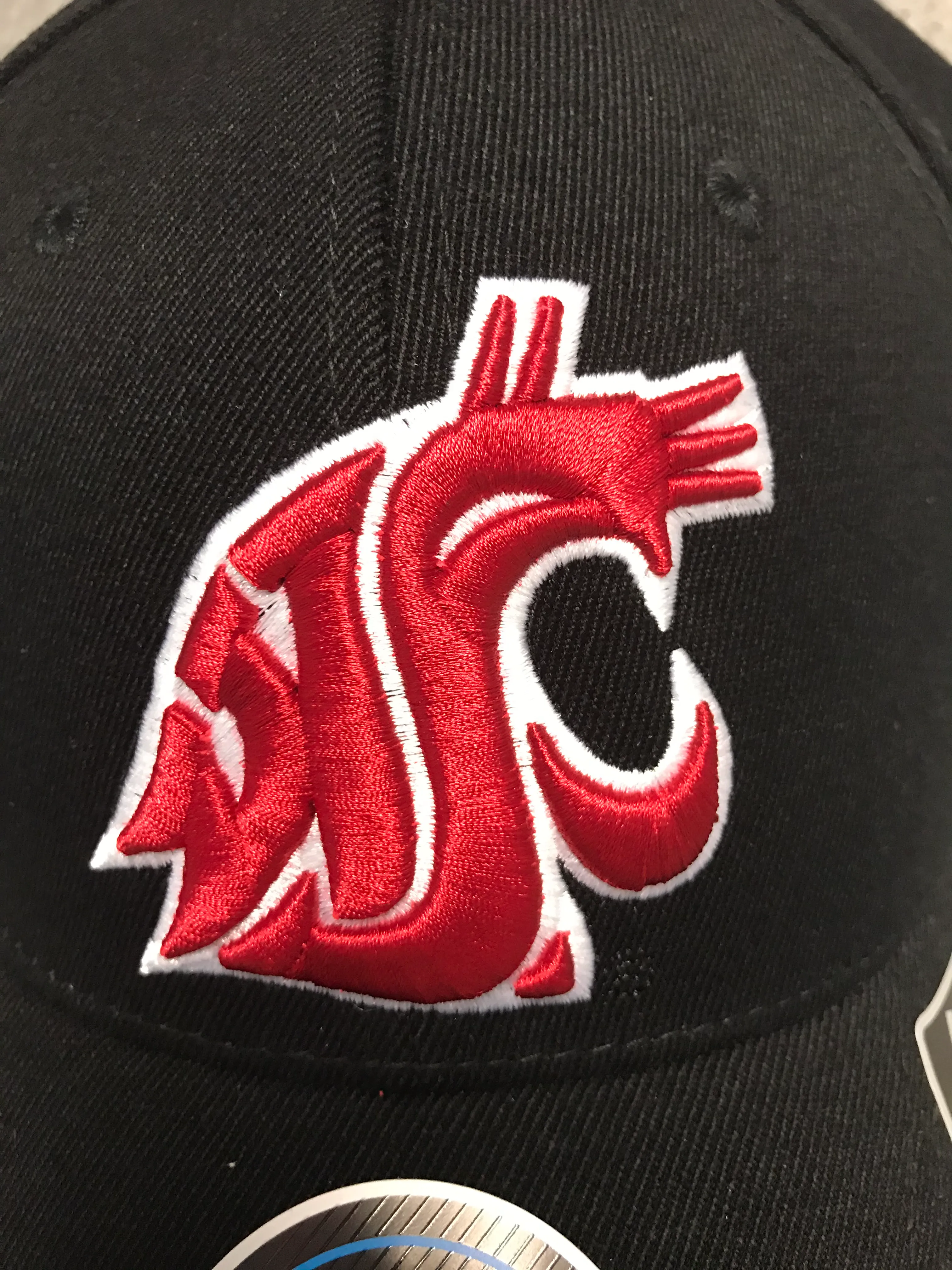 Men's Black Hat with Crimson Coug Logo