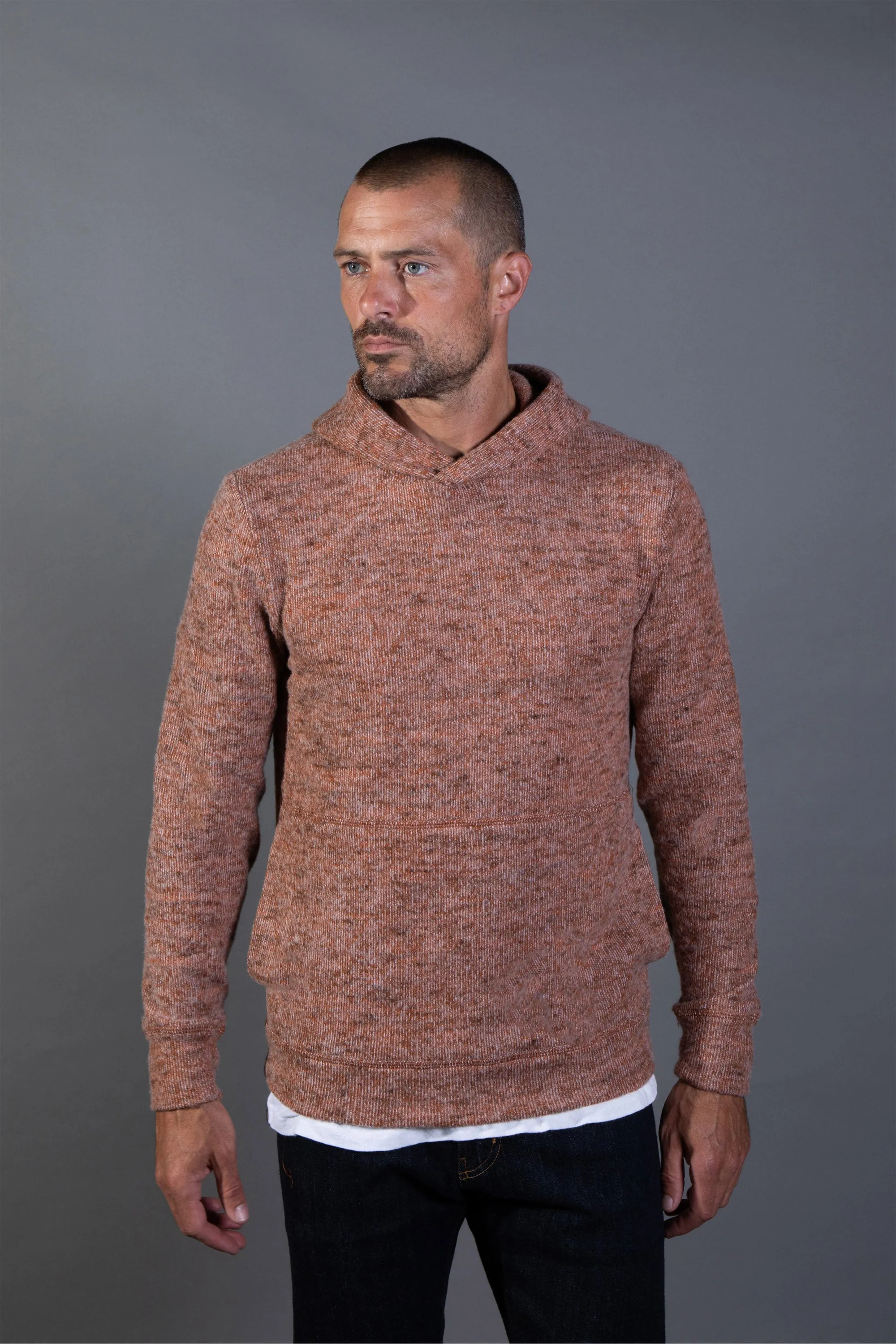 Men's Soft Knit Melange Pullover Hoodie