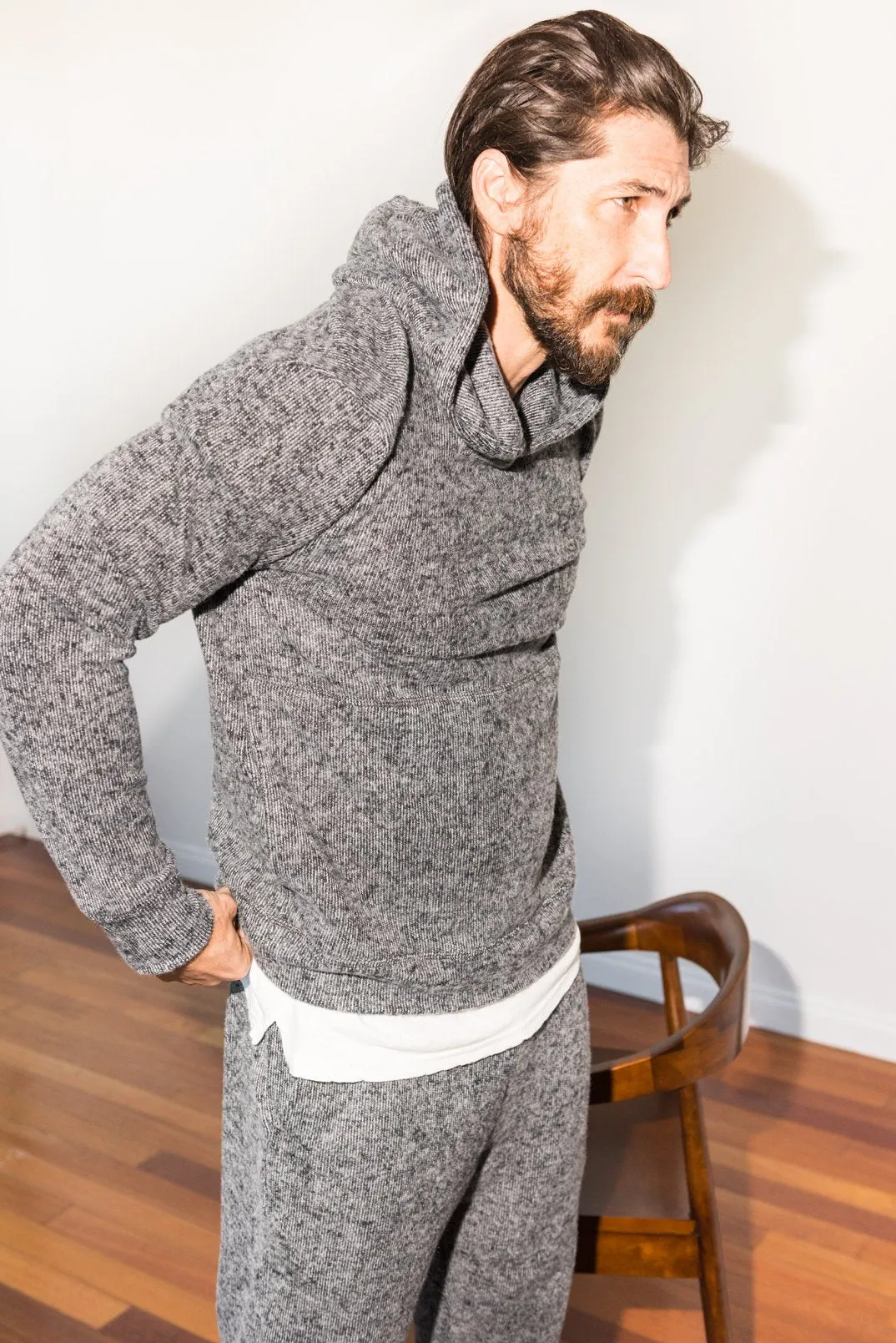 Men's Soft Knit Melange Pullover Hoodie