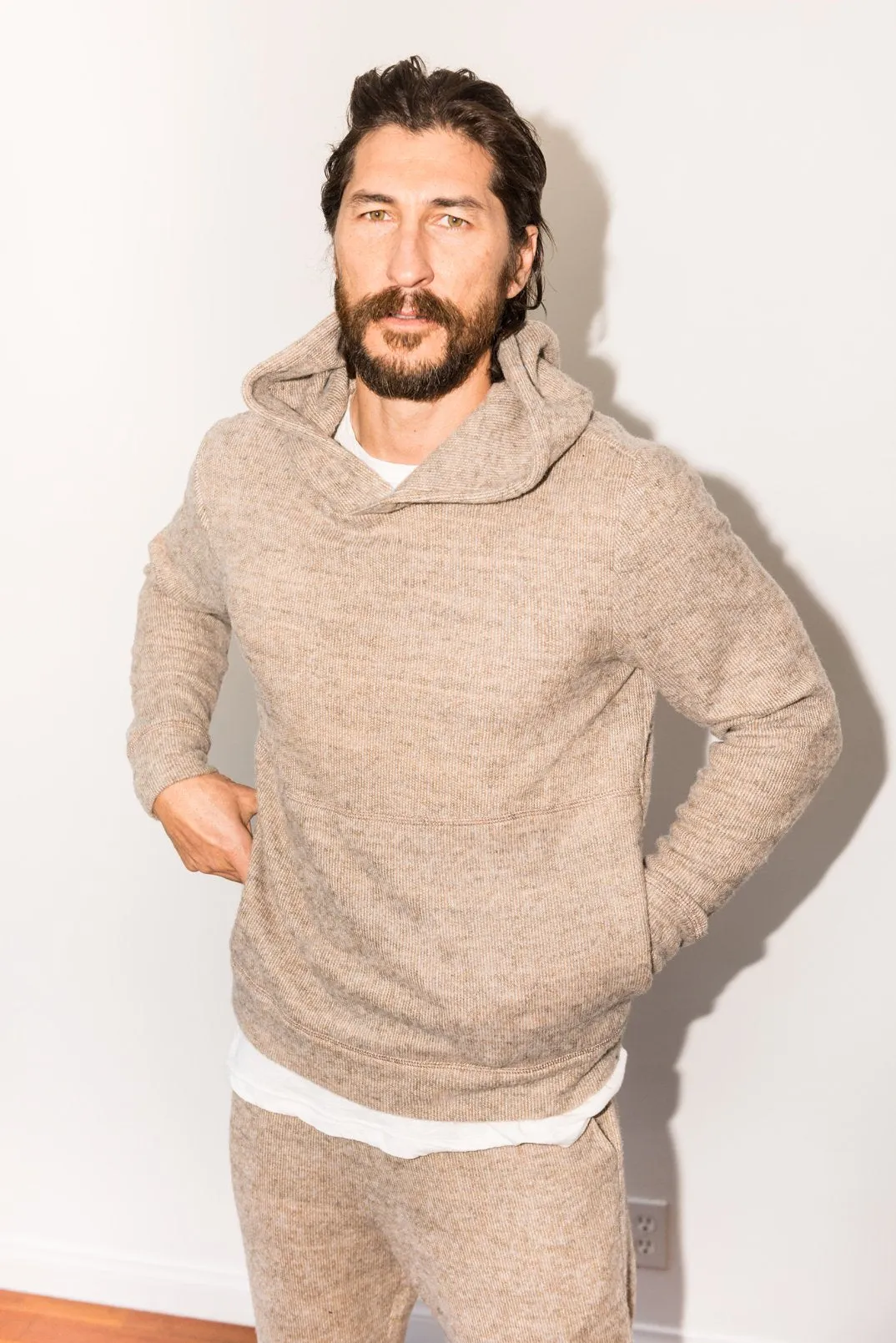 Men's Soft Knit Melange Pullover Hoodie