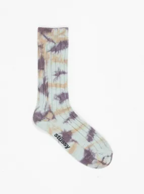 Multi Dyed Ribbed Socks Cloud & Sand