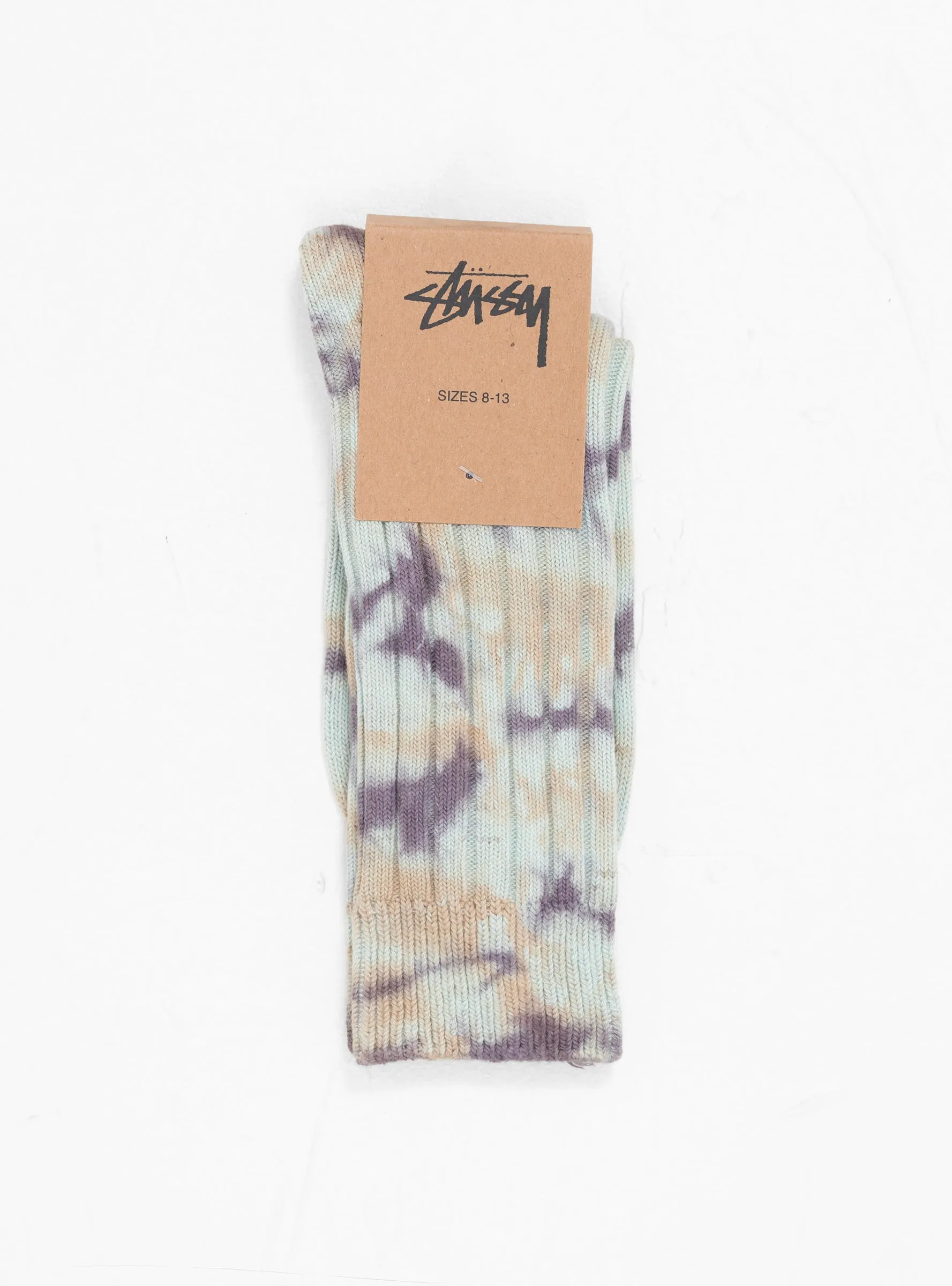 Multi Dyed Ribbed Socks Cloud & Sand