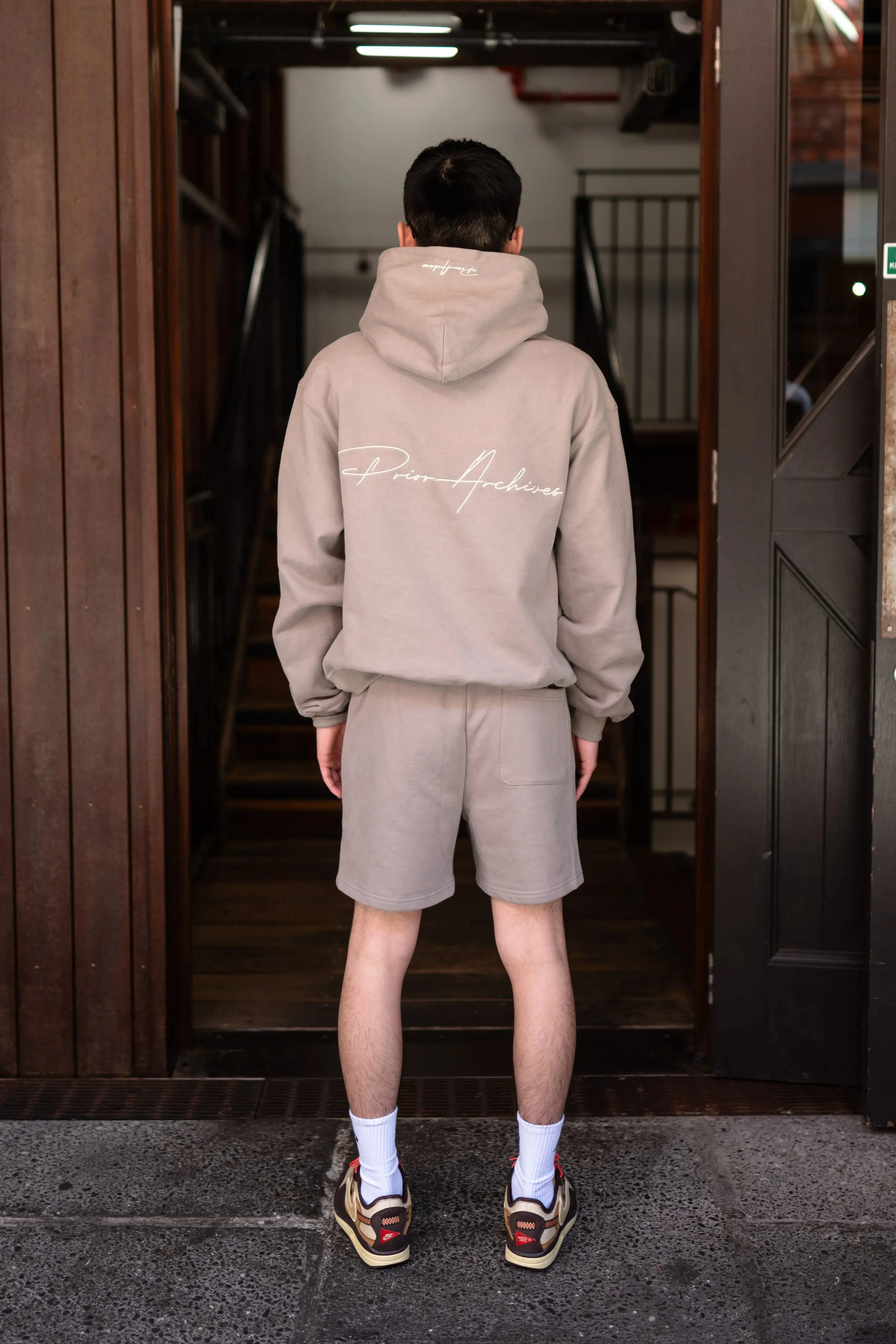 Prior Embroidery Logo Fitted Sweatshorts Cinder