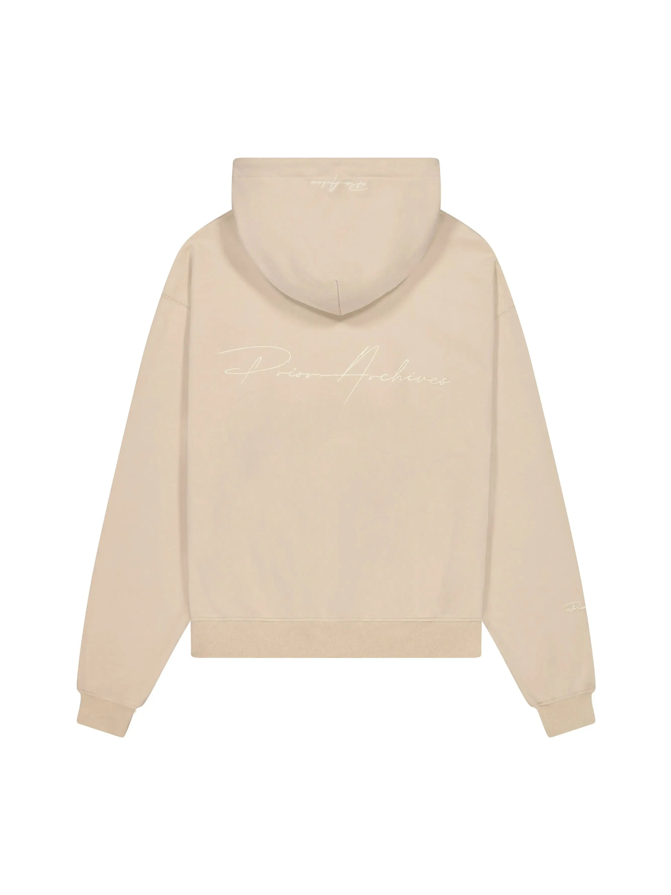 Prior Embroidery Logo Oversized Hoodie Sesame