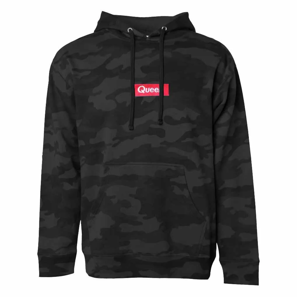 Queer Pullover Camo Hooded Sweatshirt supporting The Trevor Project