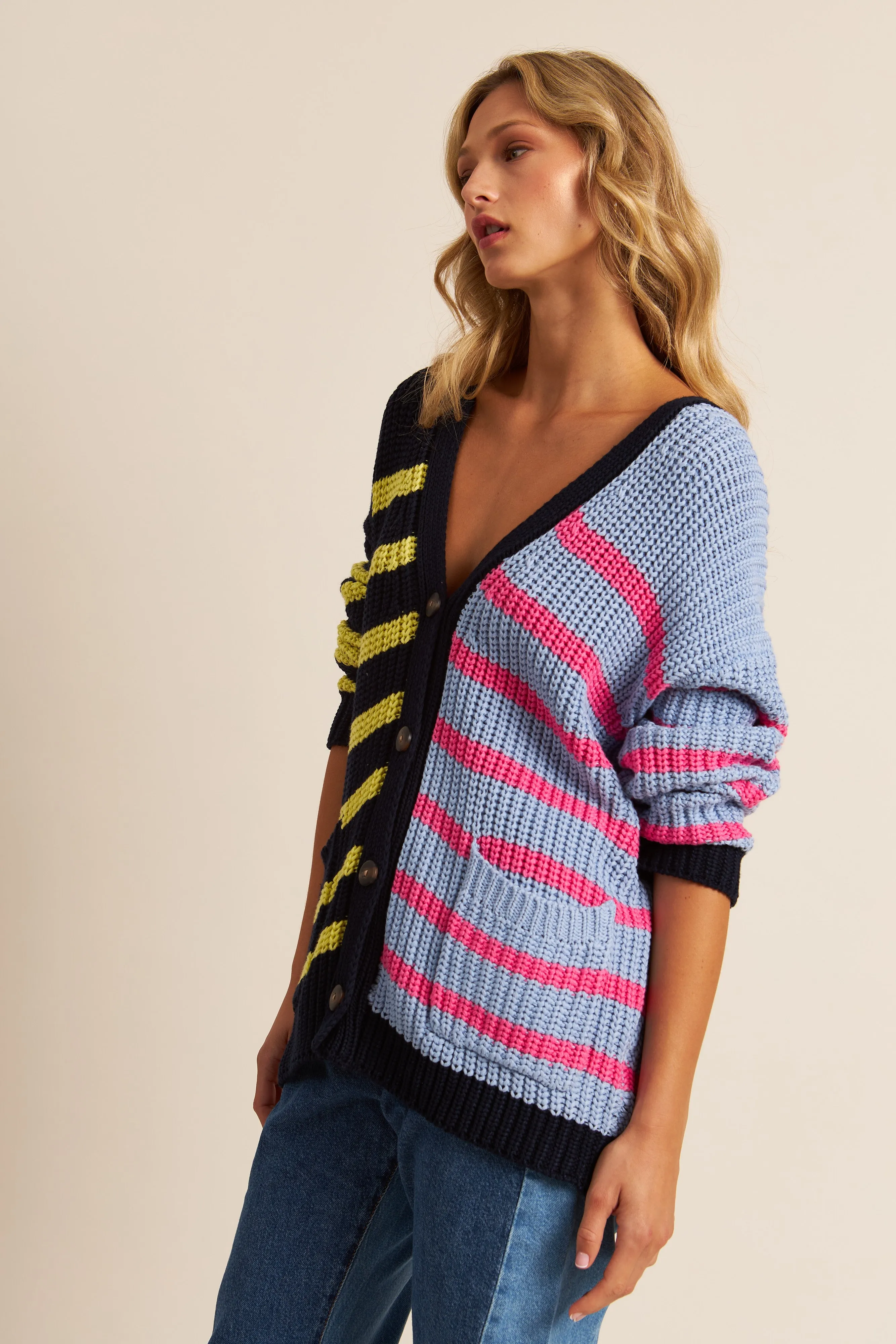 RAZ STRIPED CARDIGAN - JOHN JENN