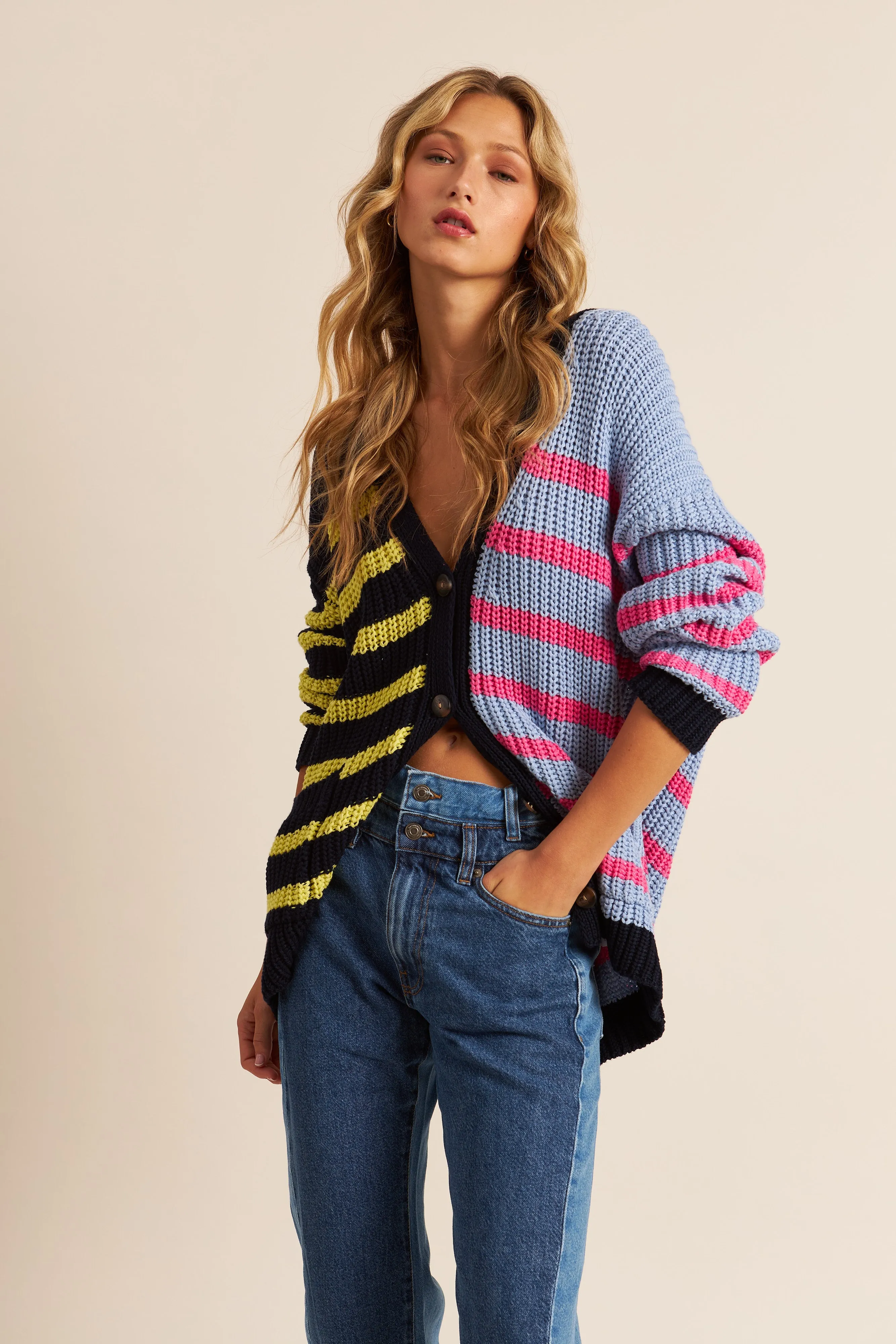 RAZ STRIPED CARDIGAN - JOHN JENN