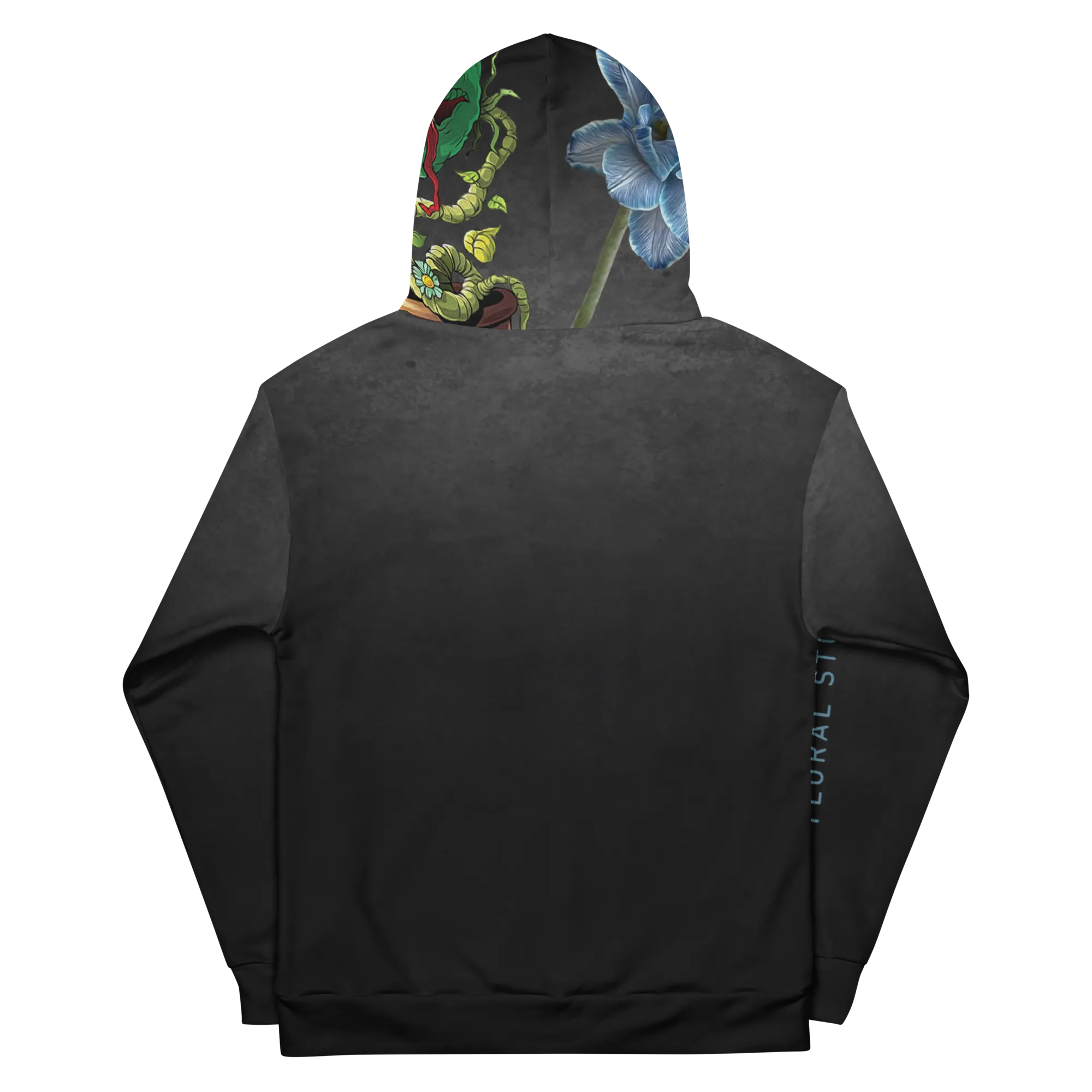 RPST x BFS PIRANHA VS FLOWER PRINTED HOODIE - FADED BLACK