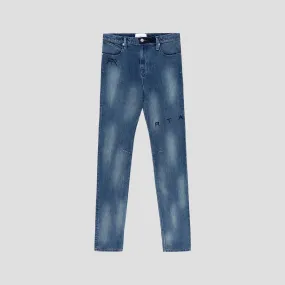 RTA SLIM FIT MEDIUM BLUE LOGO JEANS