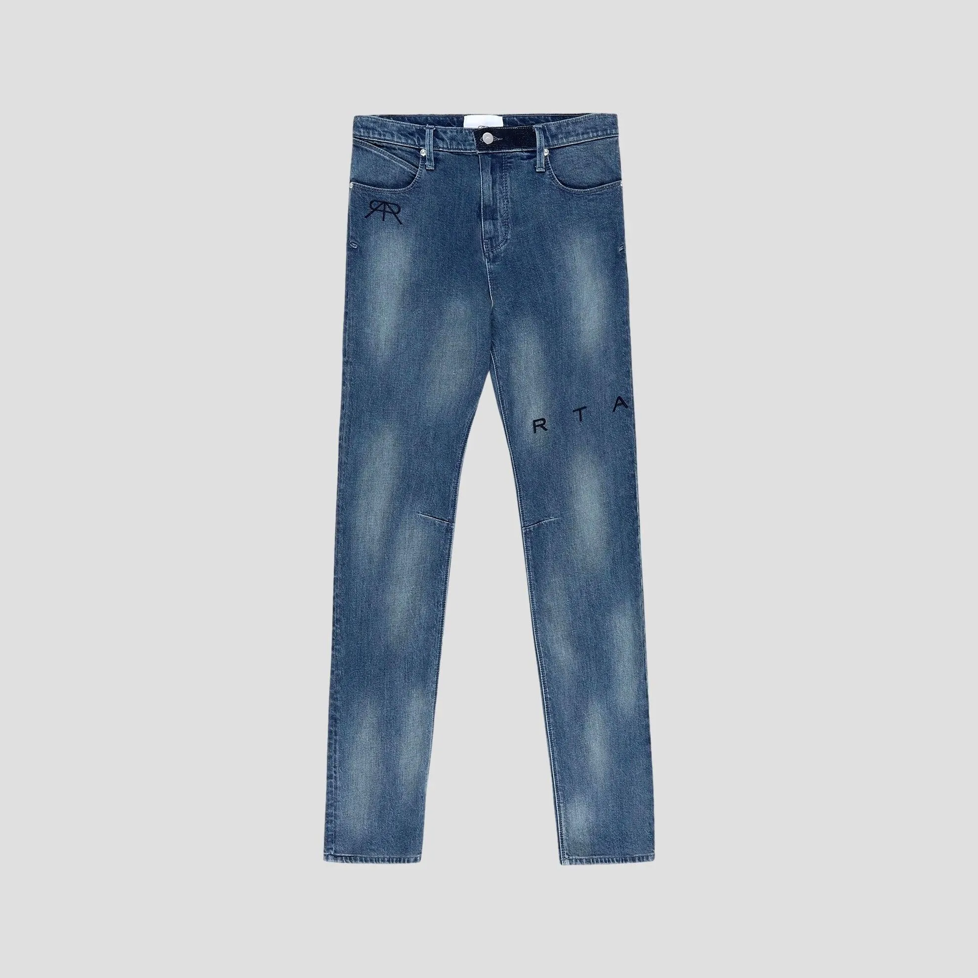 RTA SLIM FIT MEDIUM BLUE LOGO JEANS