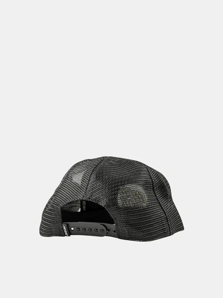 Santa Cruz Classic Dot Flat Peak Trucker - Black