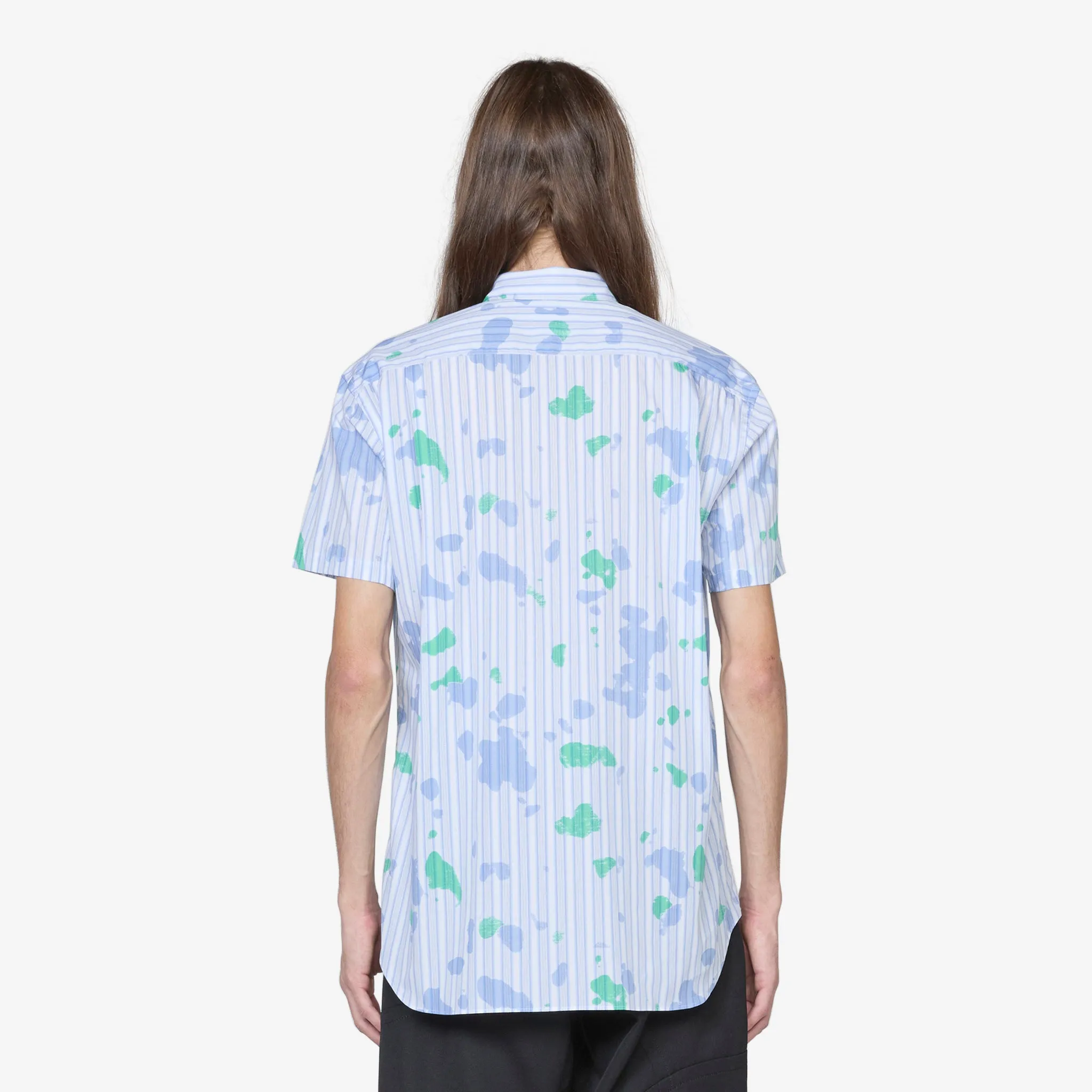 Short Sleeve Spray Paint Shirt Stripe