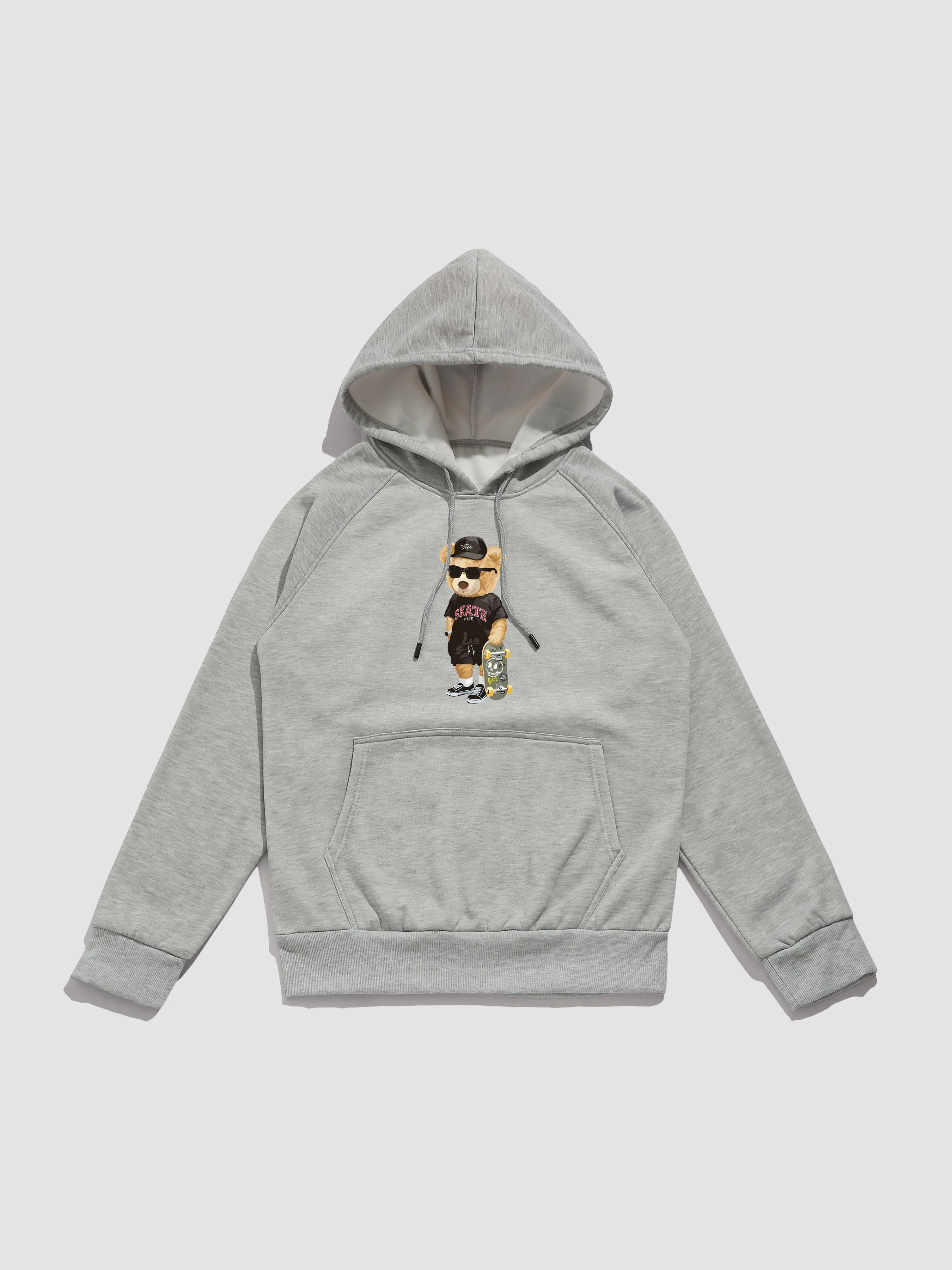 Skate Bear Print Hoodie