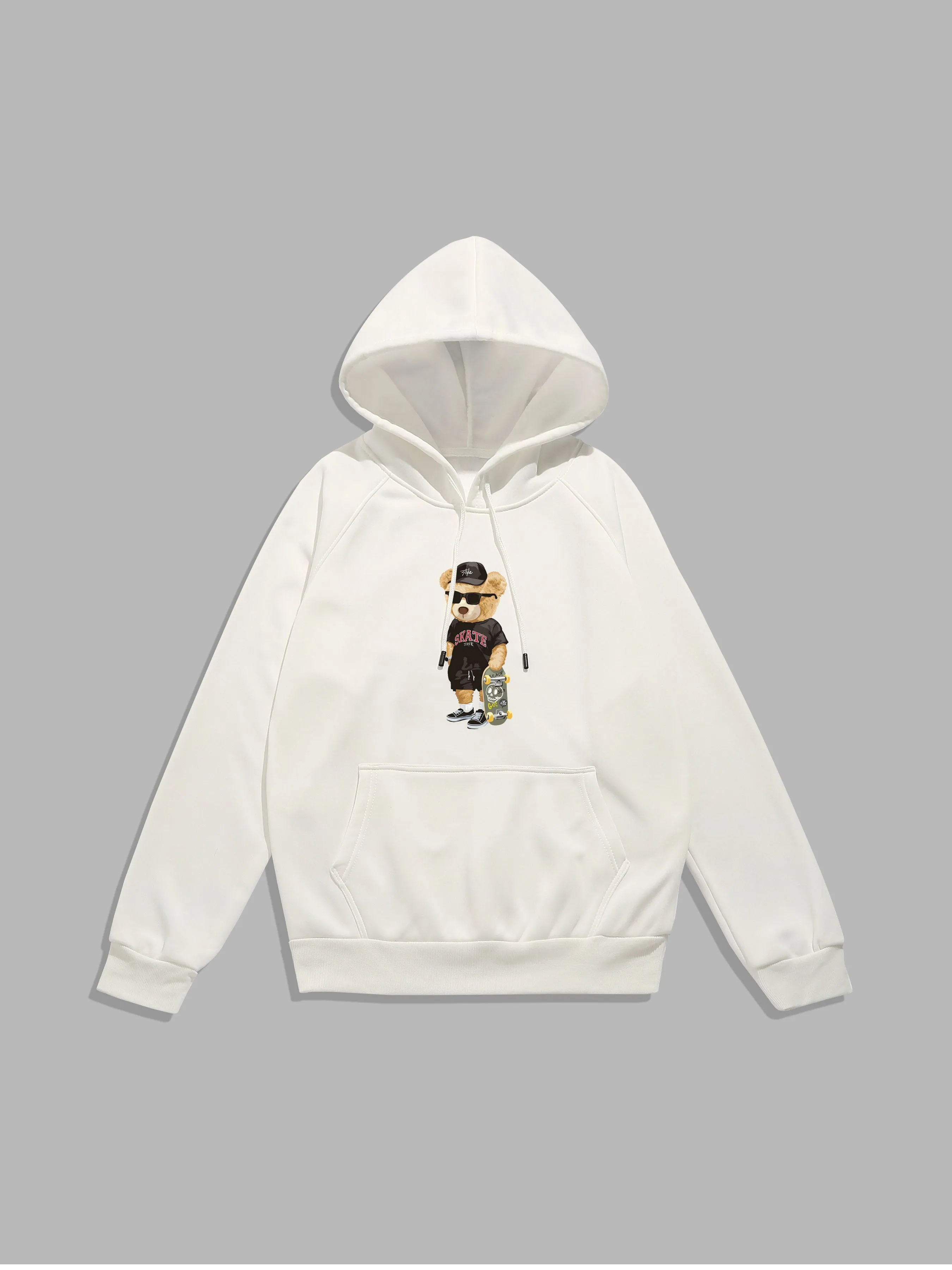 Skate Bear Print Hoodie