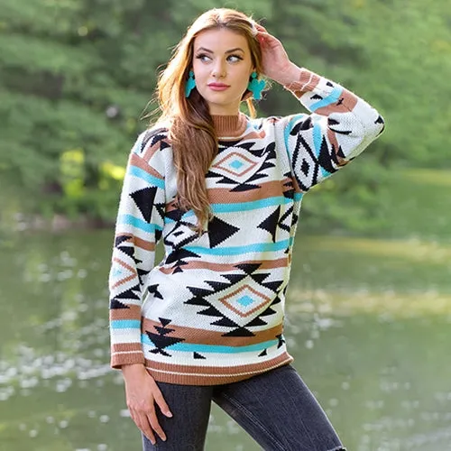 S,L,XL, 2X, 3X : WARM TRIBAL SWEATER