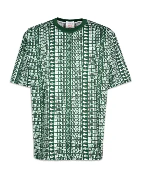 T-Shirt Lacoste x Netflix All-Over Print Verde