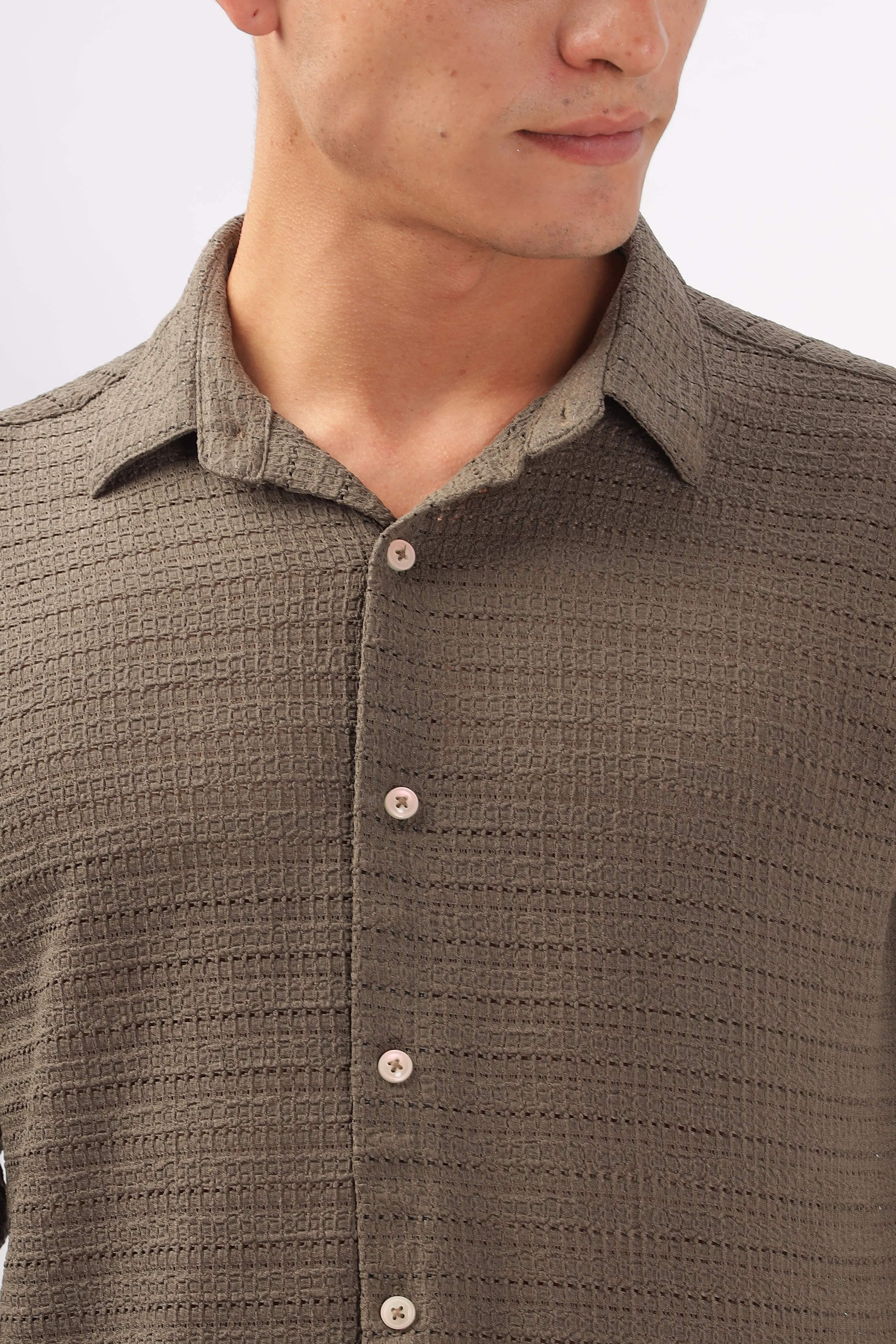 Textured Brown Shirt