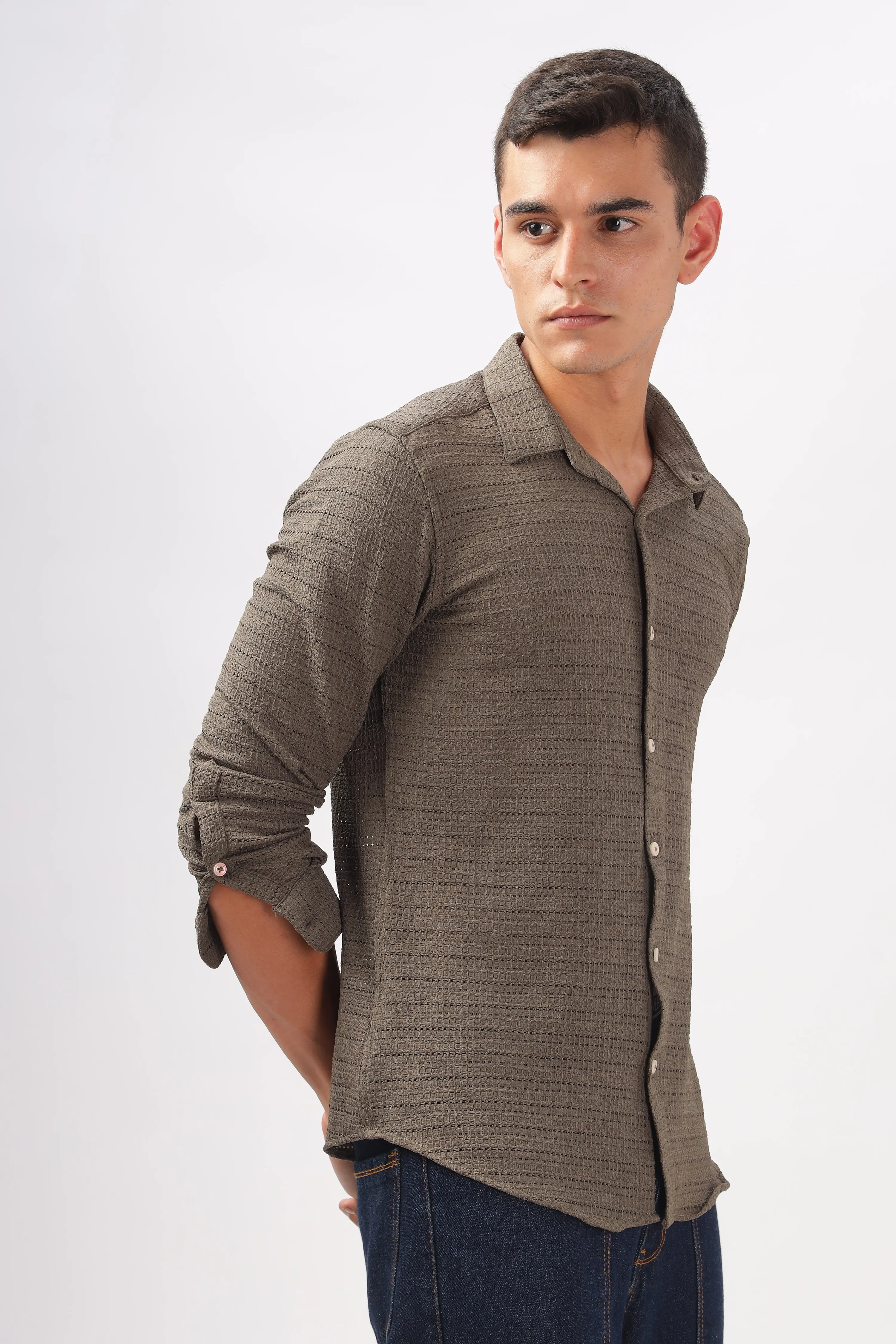 Textured Brown Shirt